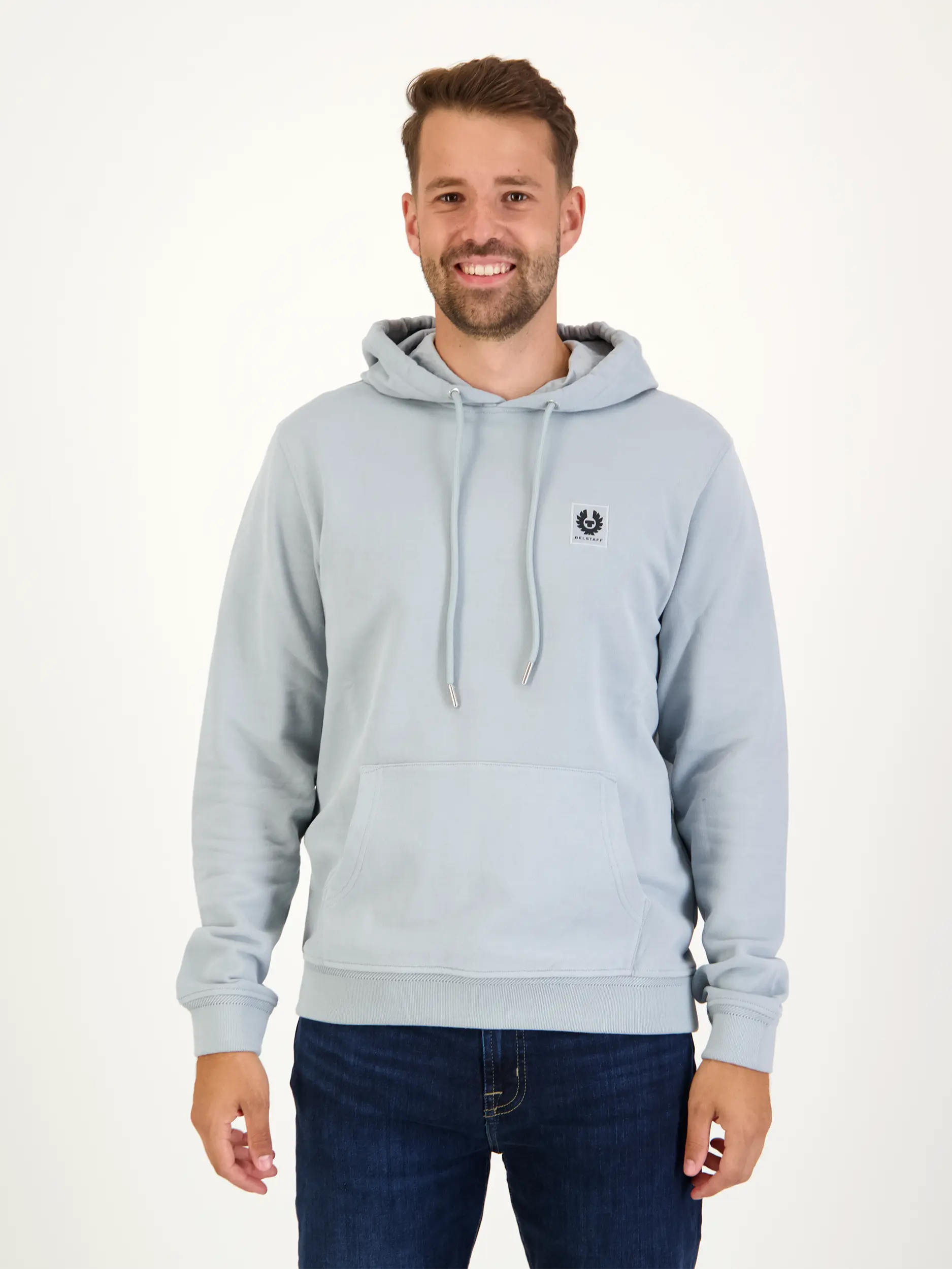 Sweatshirt - Artikel Vorderseite getragen von einem Modell - Farbe: Blau