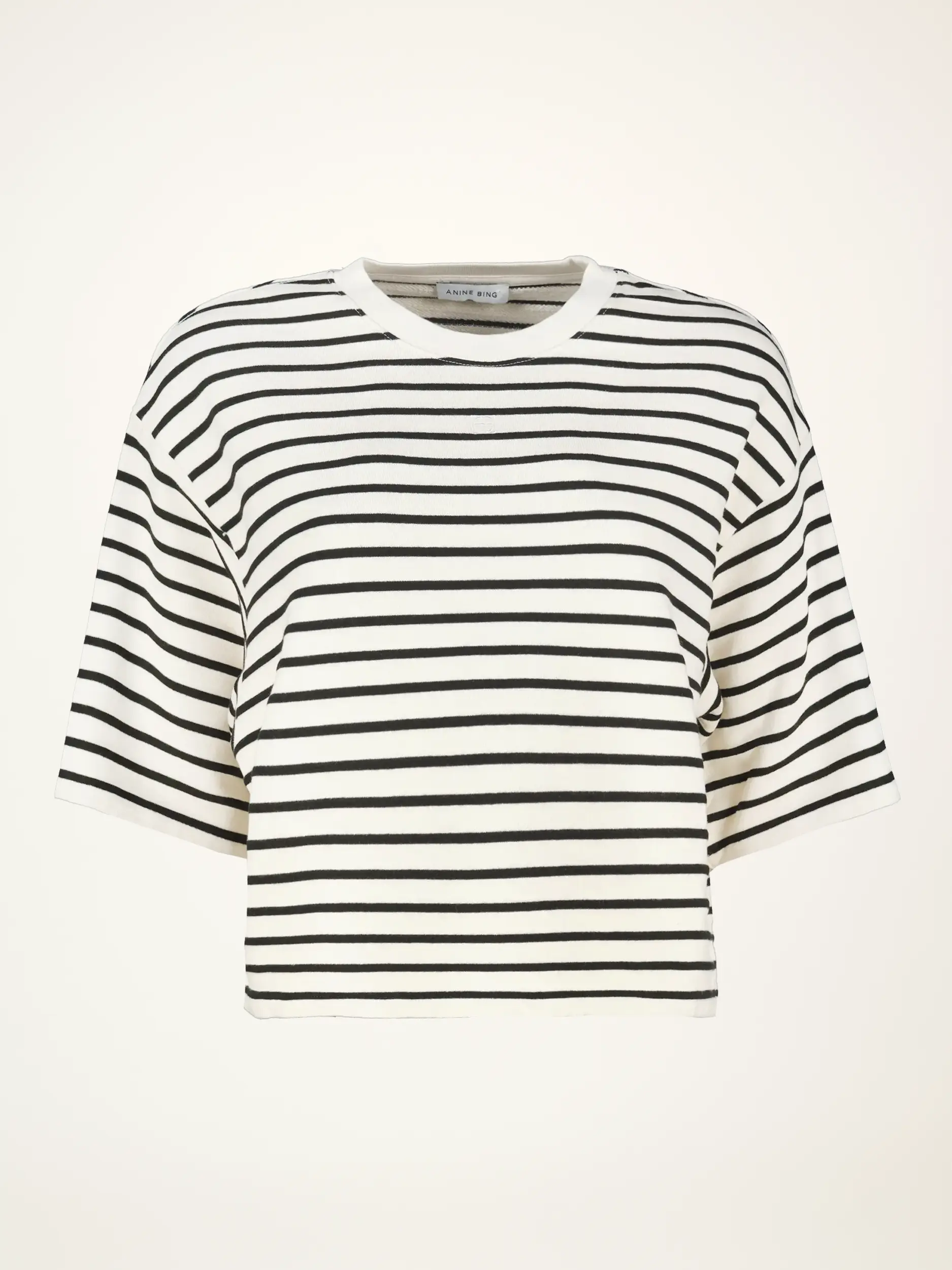 Gestreiftes T-Shirt 'Myers Cropped Tee' 3/4 Arm - Artikelansicht