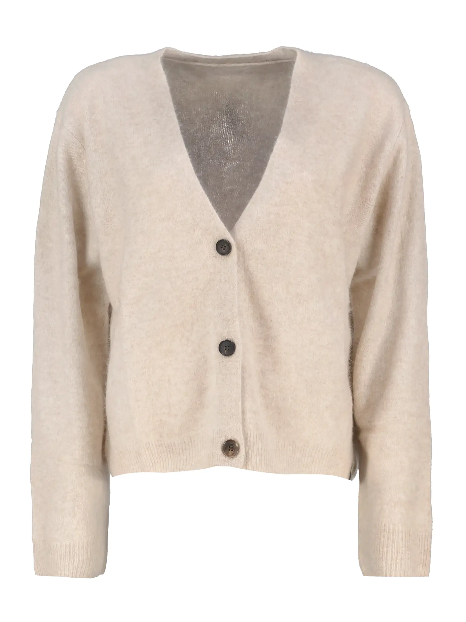 Strickjacke aus Kaschmir langarm - Artikel Vorderseite - Farbe: Beige
