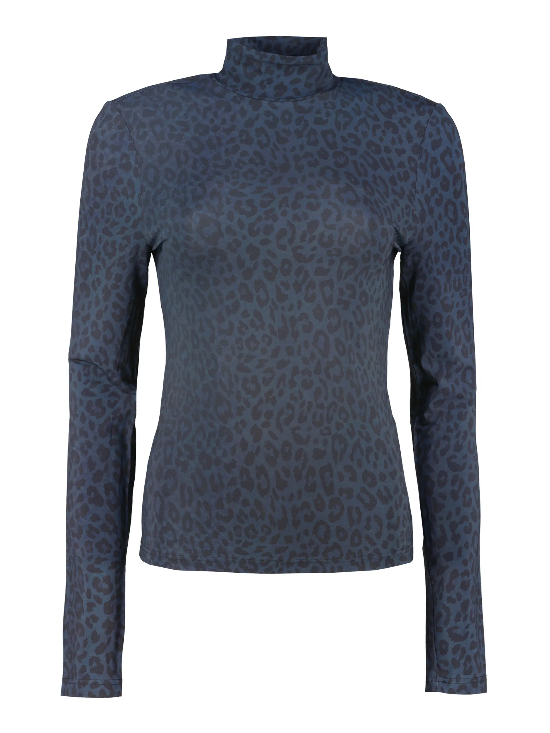 Turtleneck Shirt mit Leo-Print - Artikel Vorderseite - Farbe: Blau