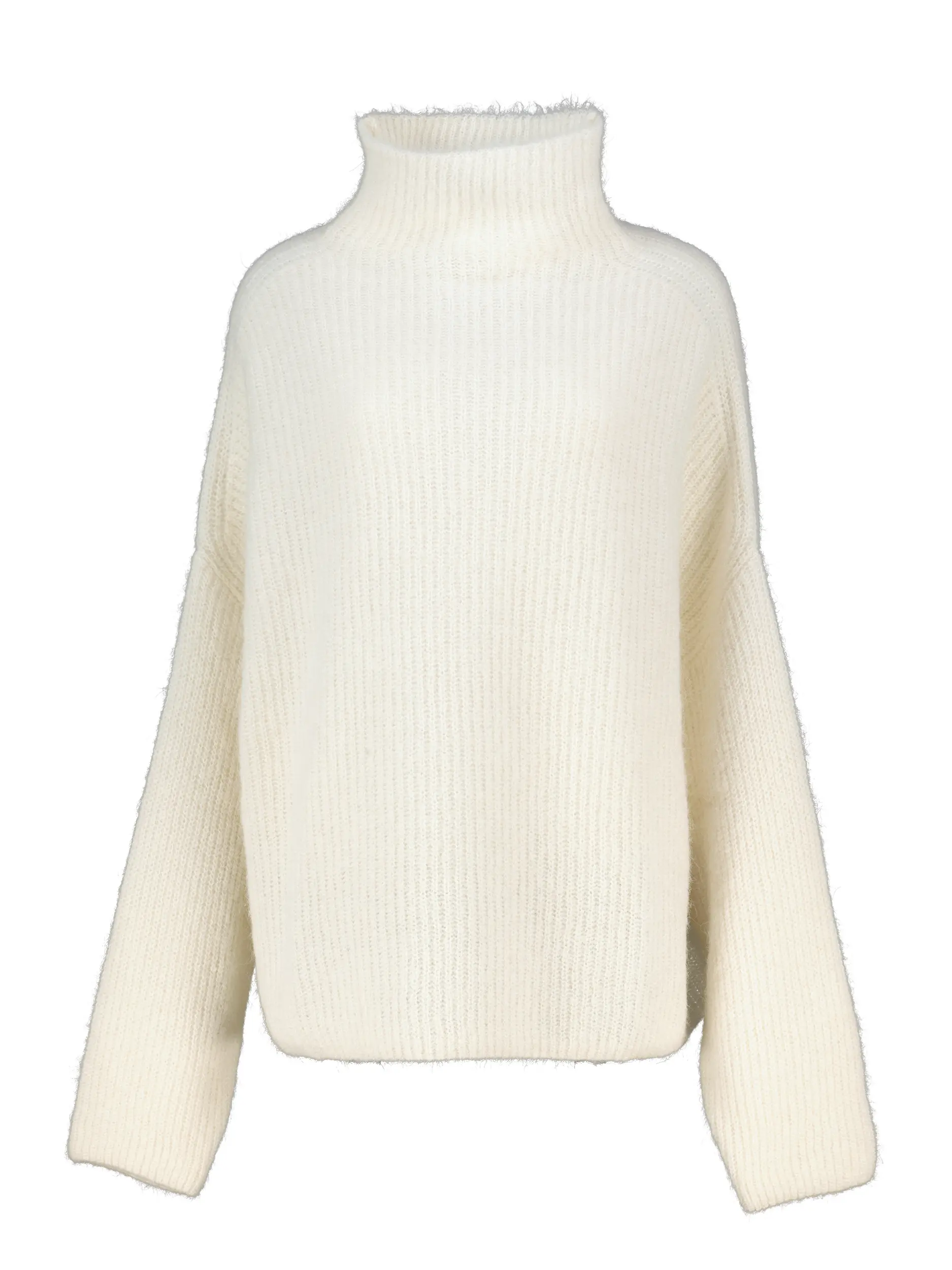 Gerippter Pullover 'Mara' langarm - Artikel Vorderseite - Farbe: Creme