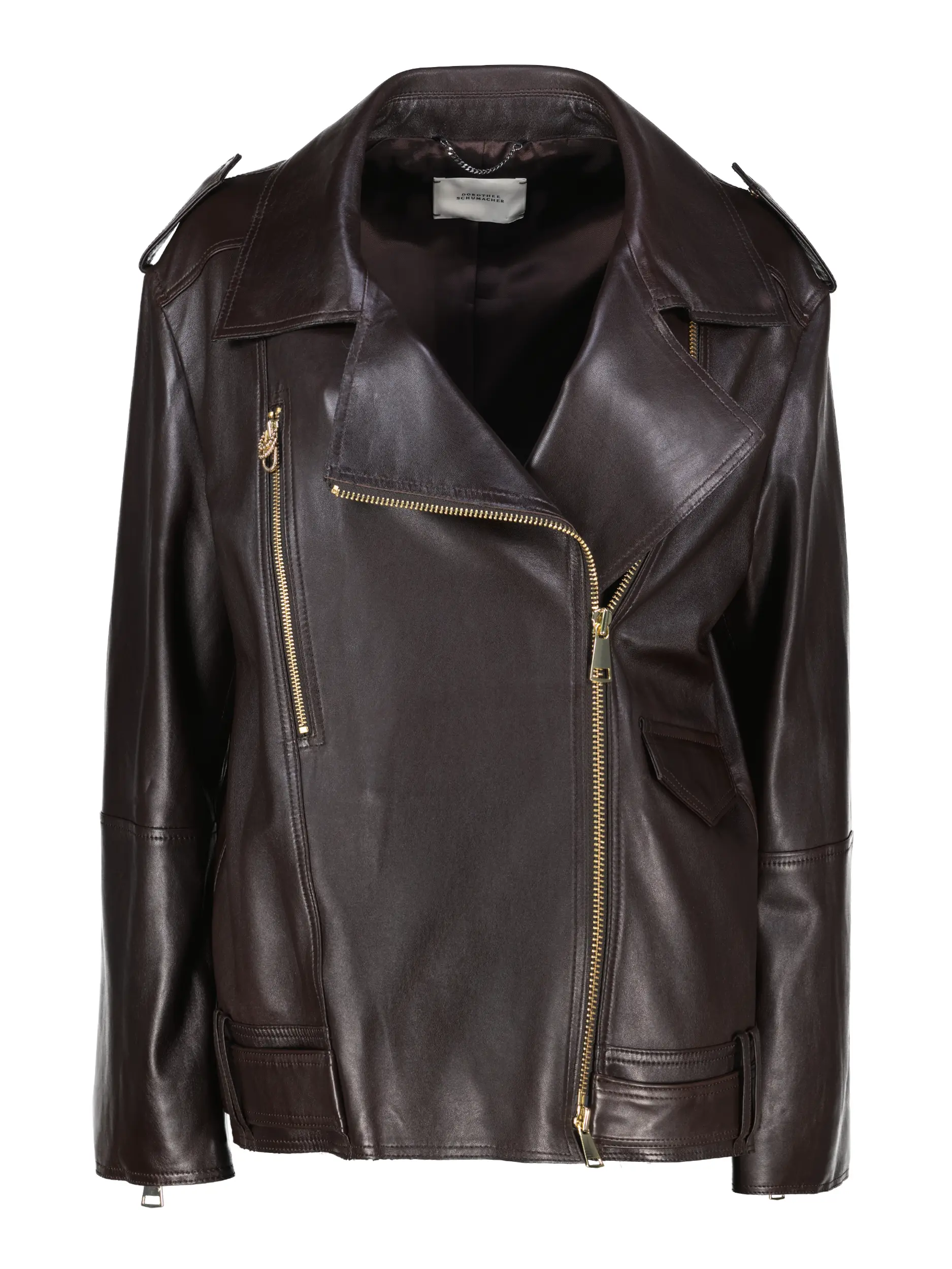 Lederjacke 'Sleek Statement' - Artikel Vorderseite - Farbe: Braun