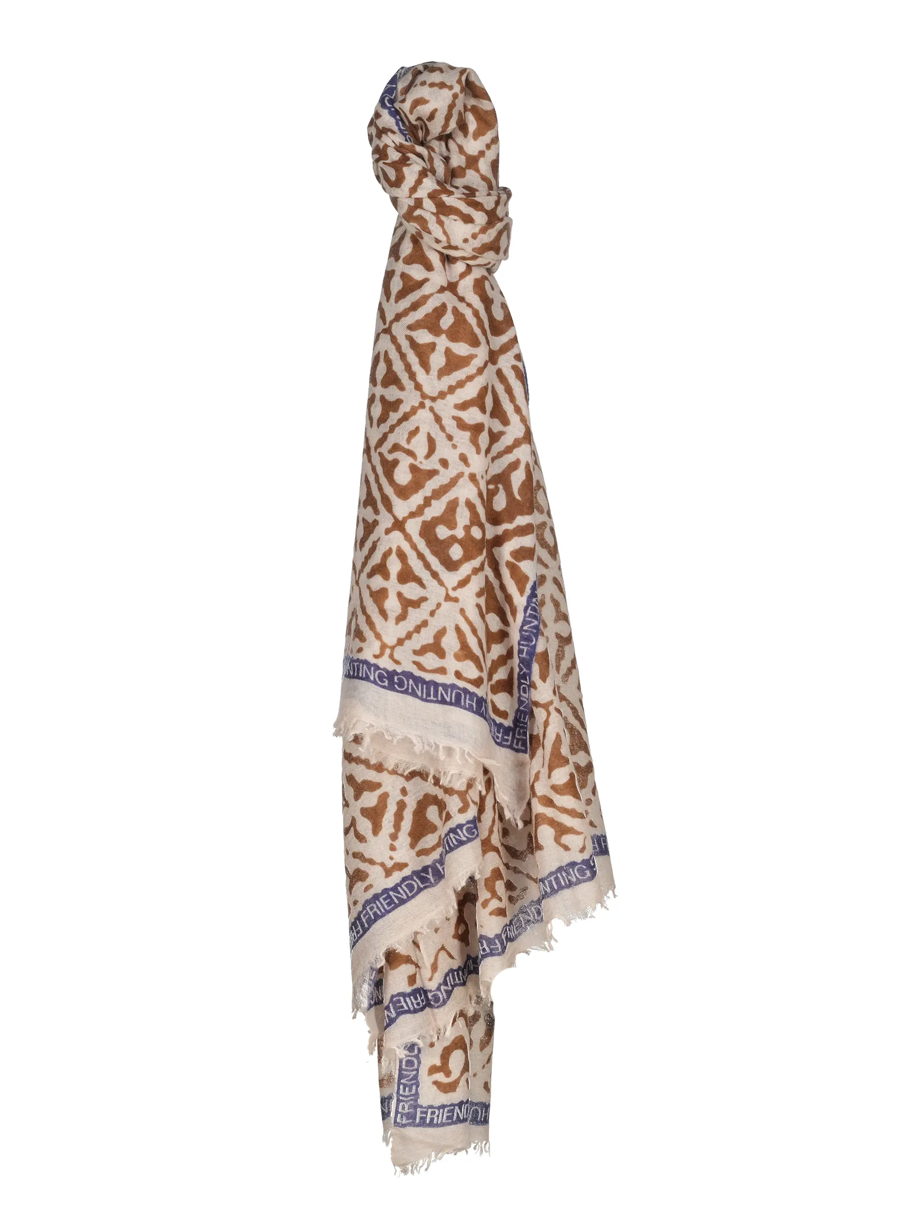 Gemusterter Schal 'Eyes of Marrakesh' aus Kaschmir - Artikel Vorderseite - Farbe: Braun