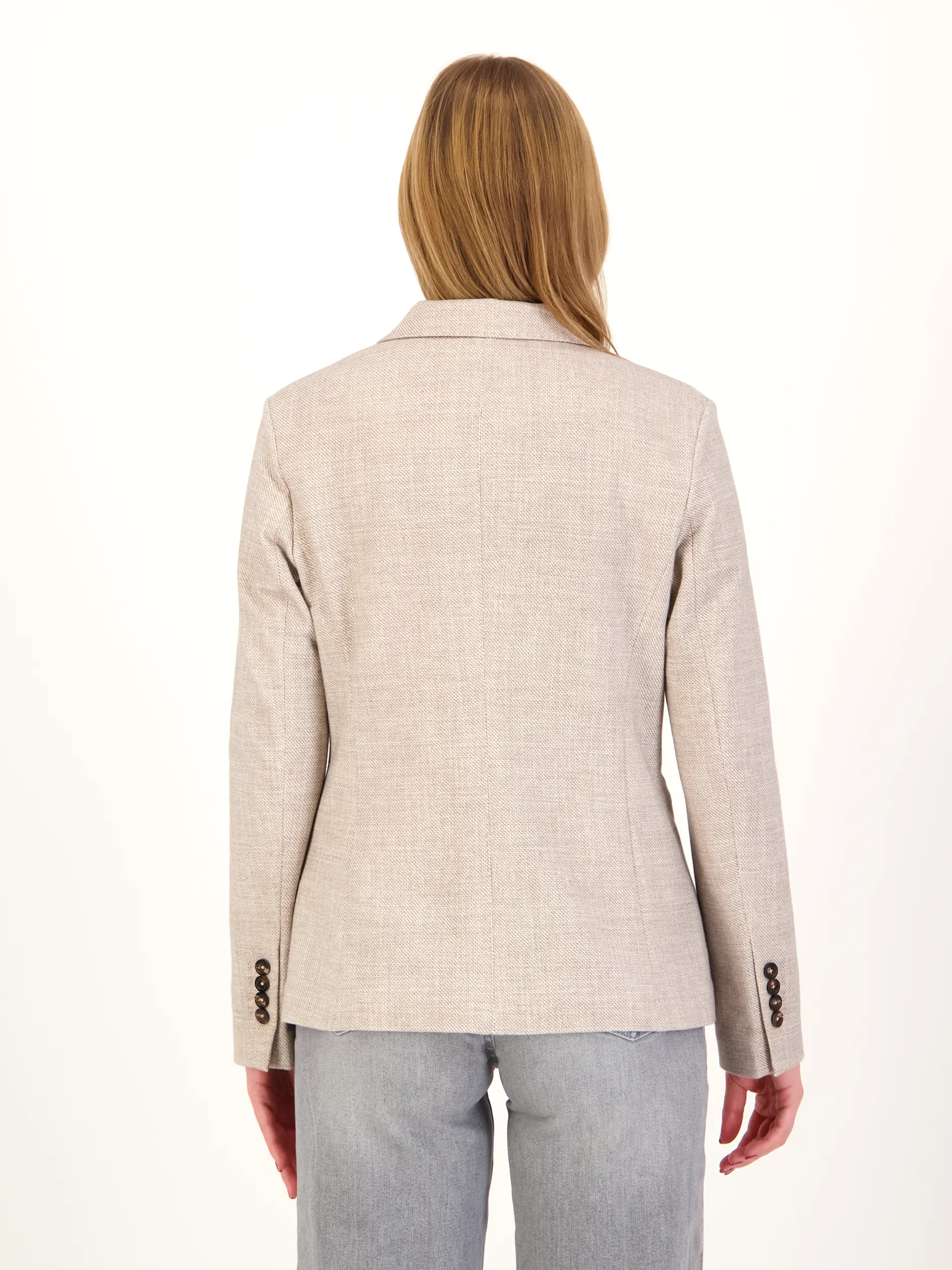 Blazer - Artikel Rückseite getragen von einem Modell - Farbe: Beige