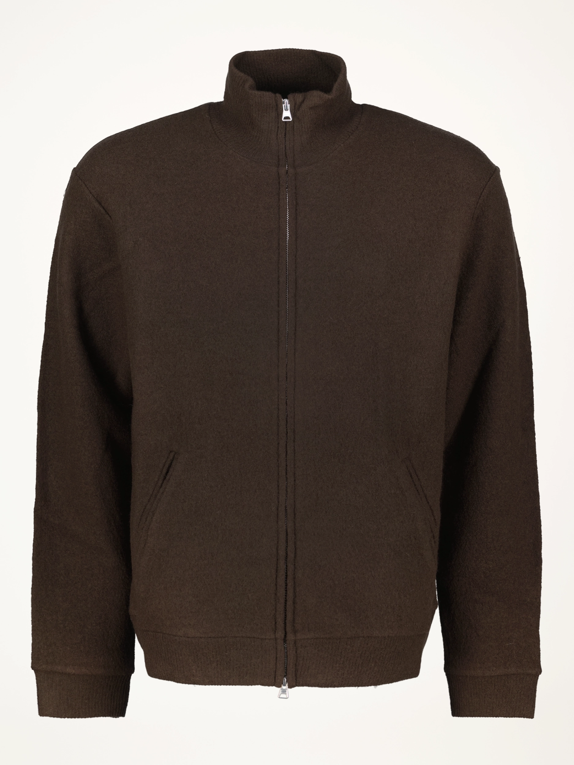 Strickjacke 'Boiled' aus Wolle langarm - Artikelansicht - Farbe: Braun