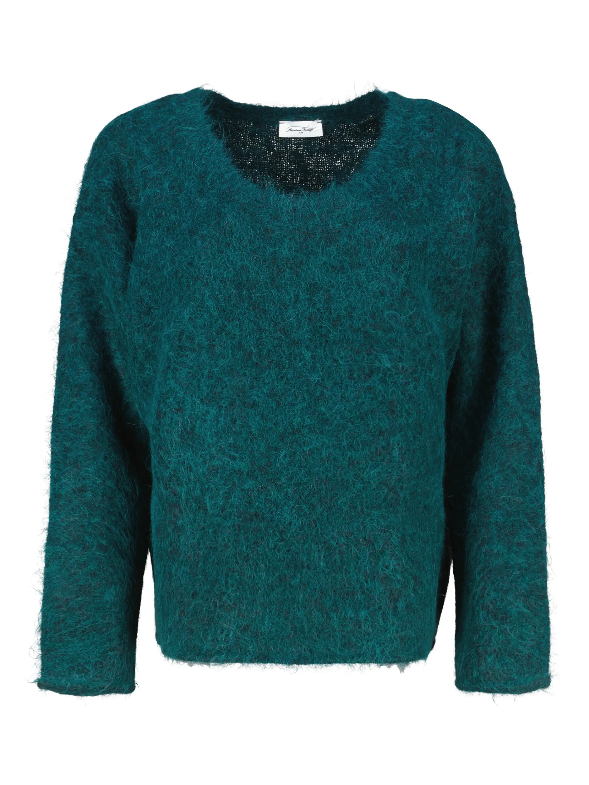 Pullover 'Nuny' aus Alpaka langarm - Artikel Vorderseite - Farbe: Grün