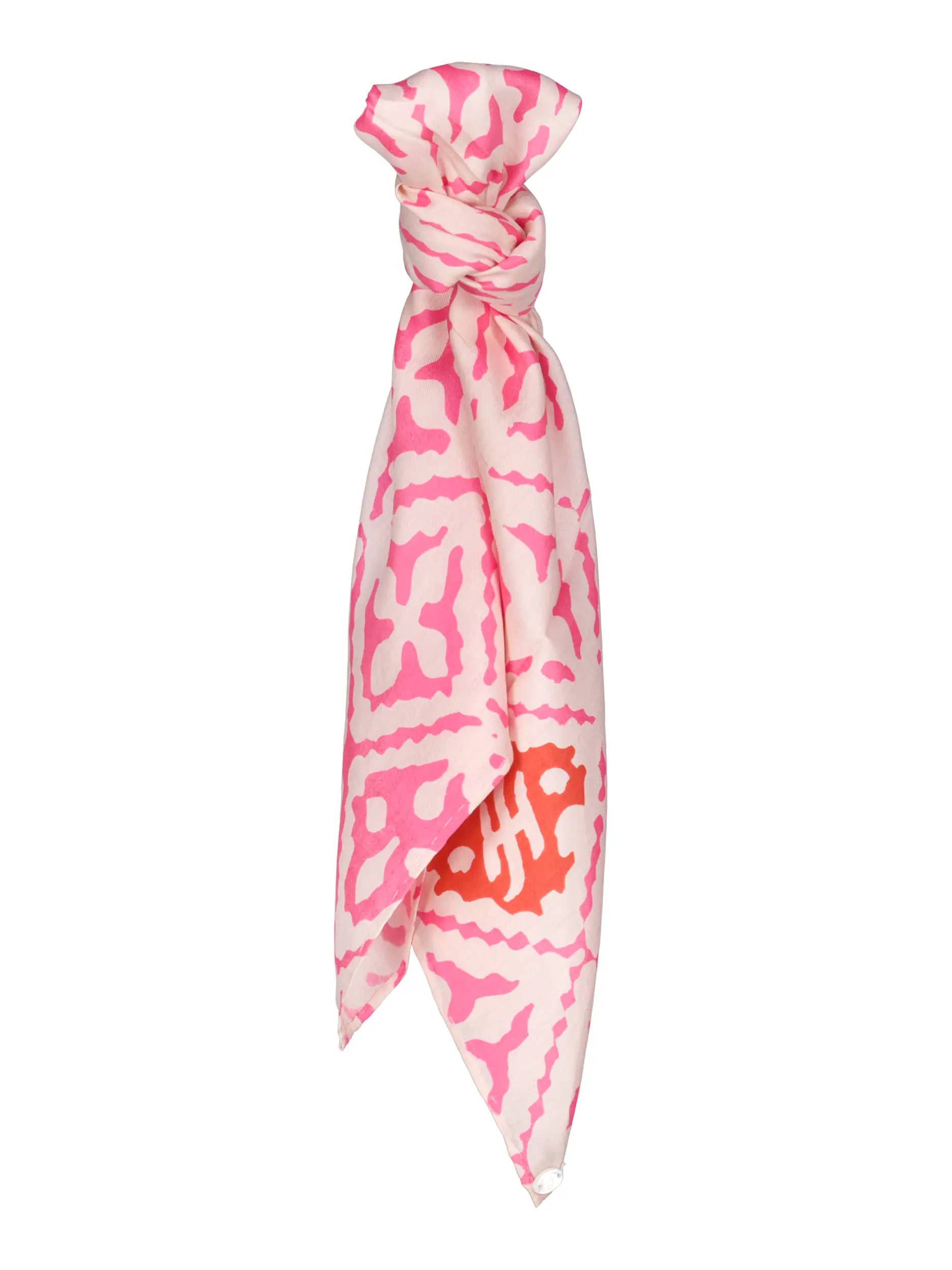 Gemustertes Tuch 'Eyes of Marrakesh' aus Seide - Artikel Vorderseite - Farbe: Rosa&Pink