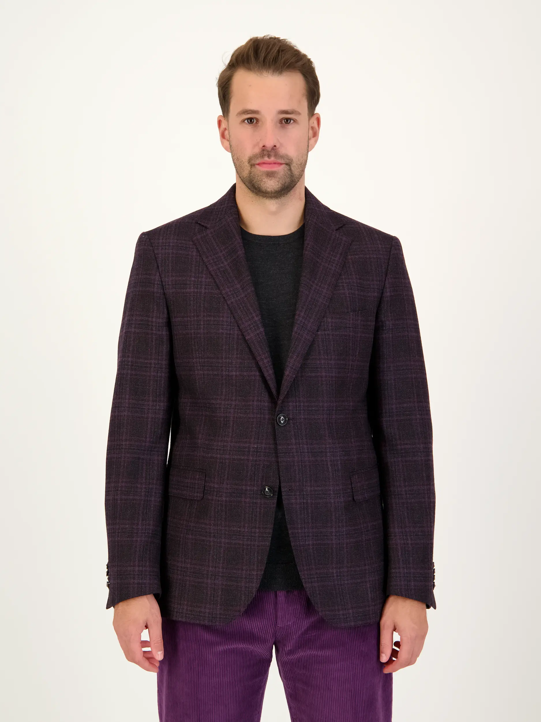 Sakko aus Wolle - Artikel Vorderseite getragen von einem Modell - Farbe: Violett