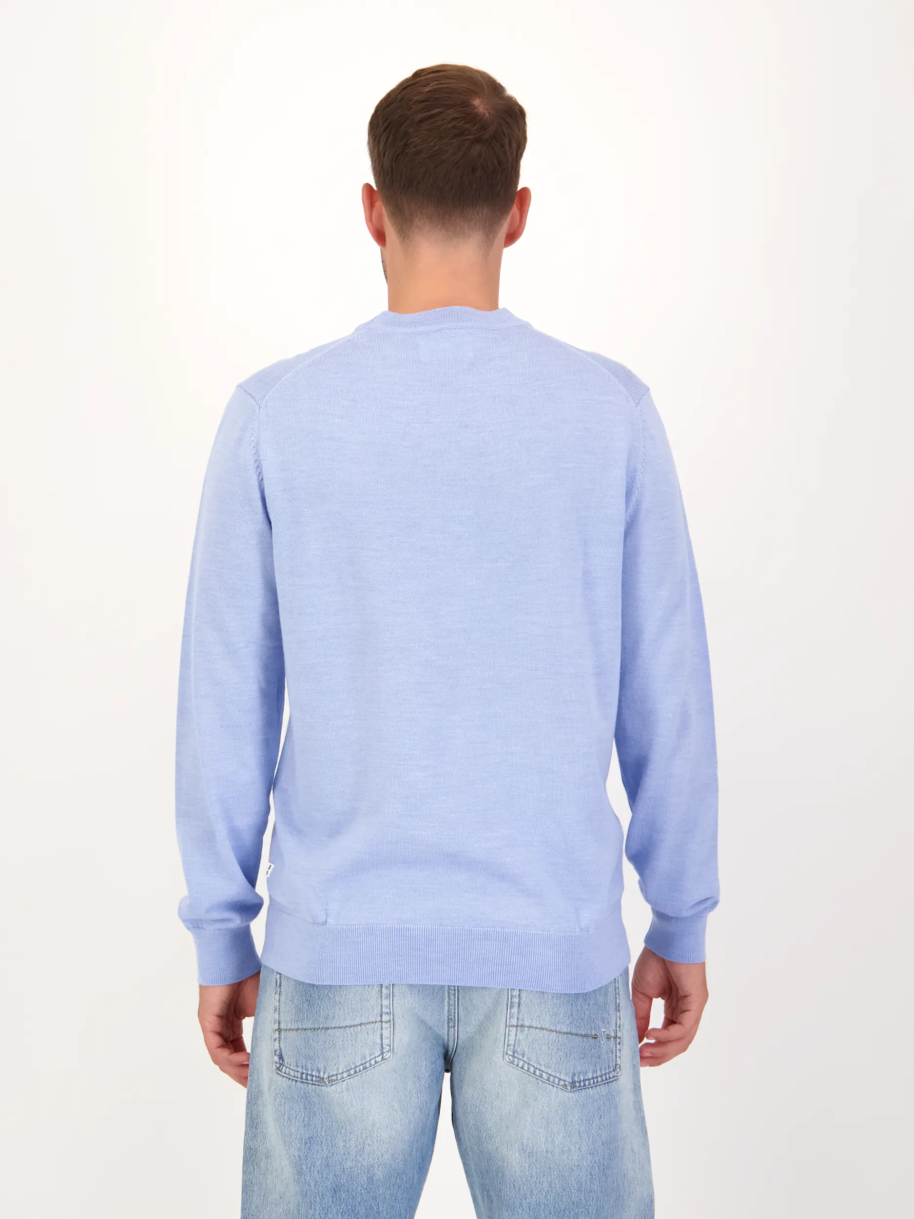 Pullover 'Ted' - Artikel Rückseite getragen von einem Modell - Farbe: Blau