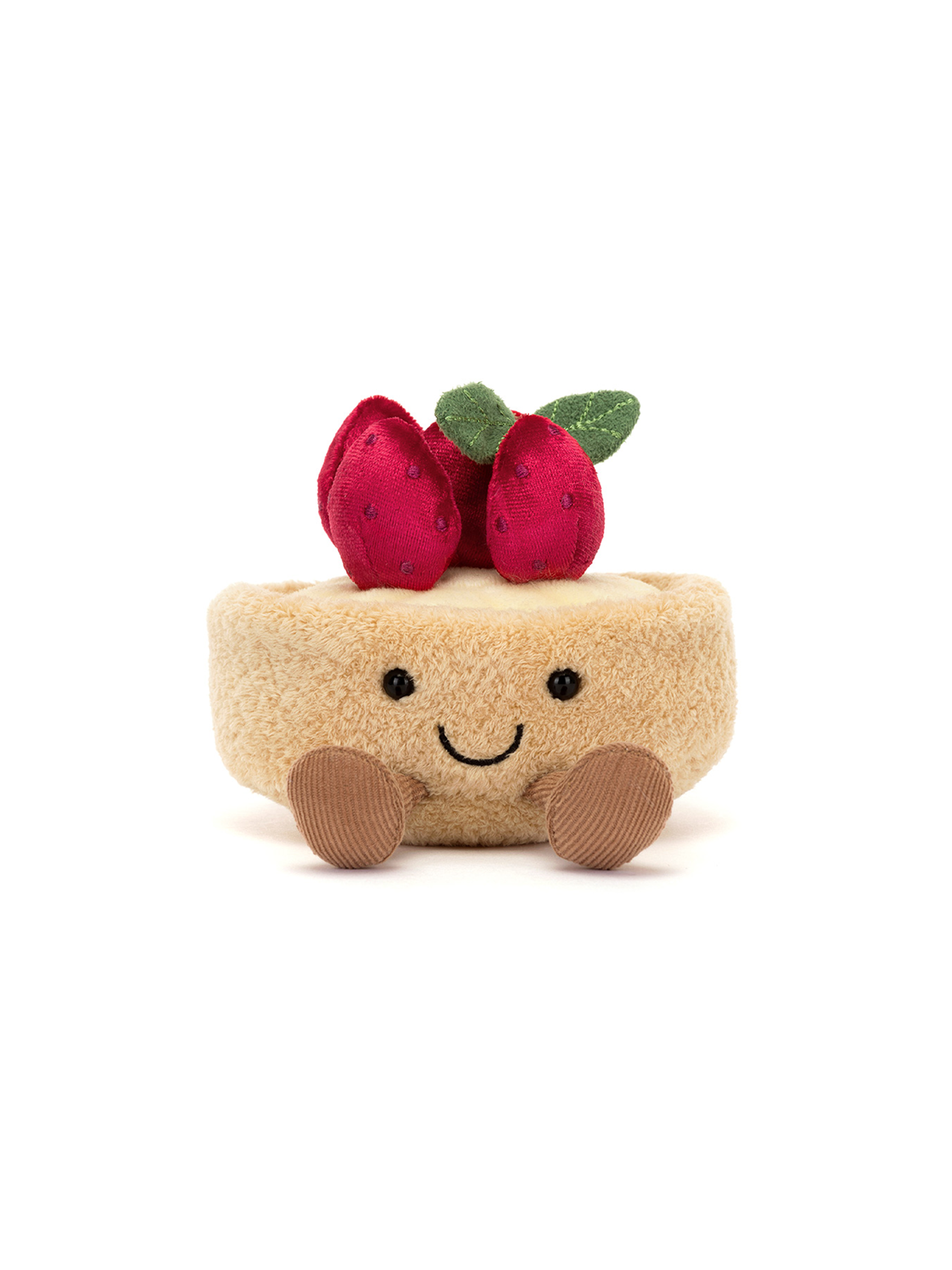 Jellycat-Stofftier 'Amuseables Fleurette Tarte Aux Fraises' - Artikel Vorderseite - Farbe: Beige
