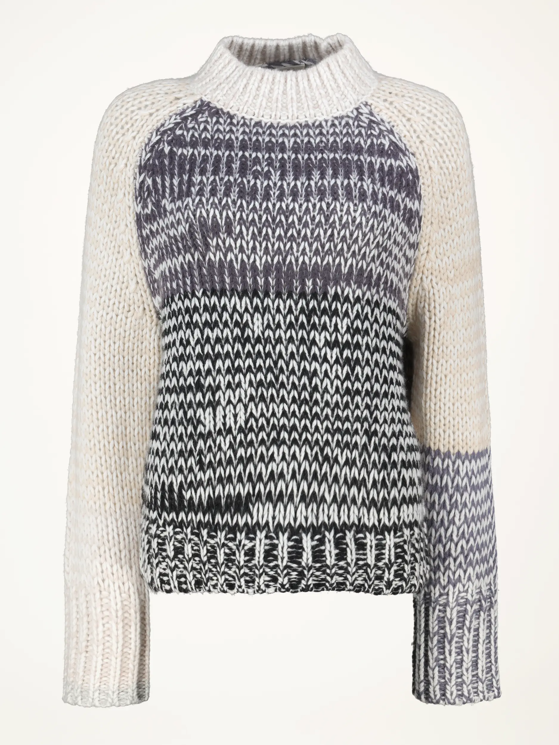 Gemusterter Pullover 'Ace' aus Wolle langarm - Artikelansicht - Farbe: Grau Gemusterter Pullover 'Ace' aus Wolle langarm - Artikelansicht - Farbe: Grau