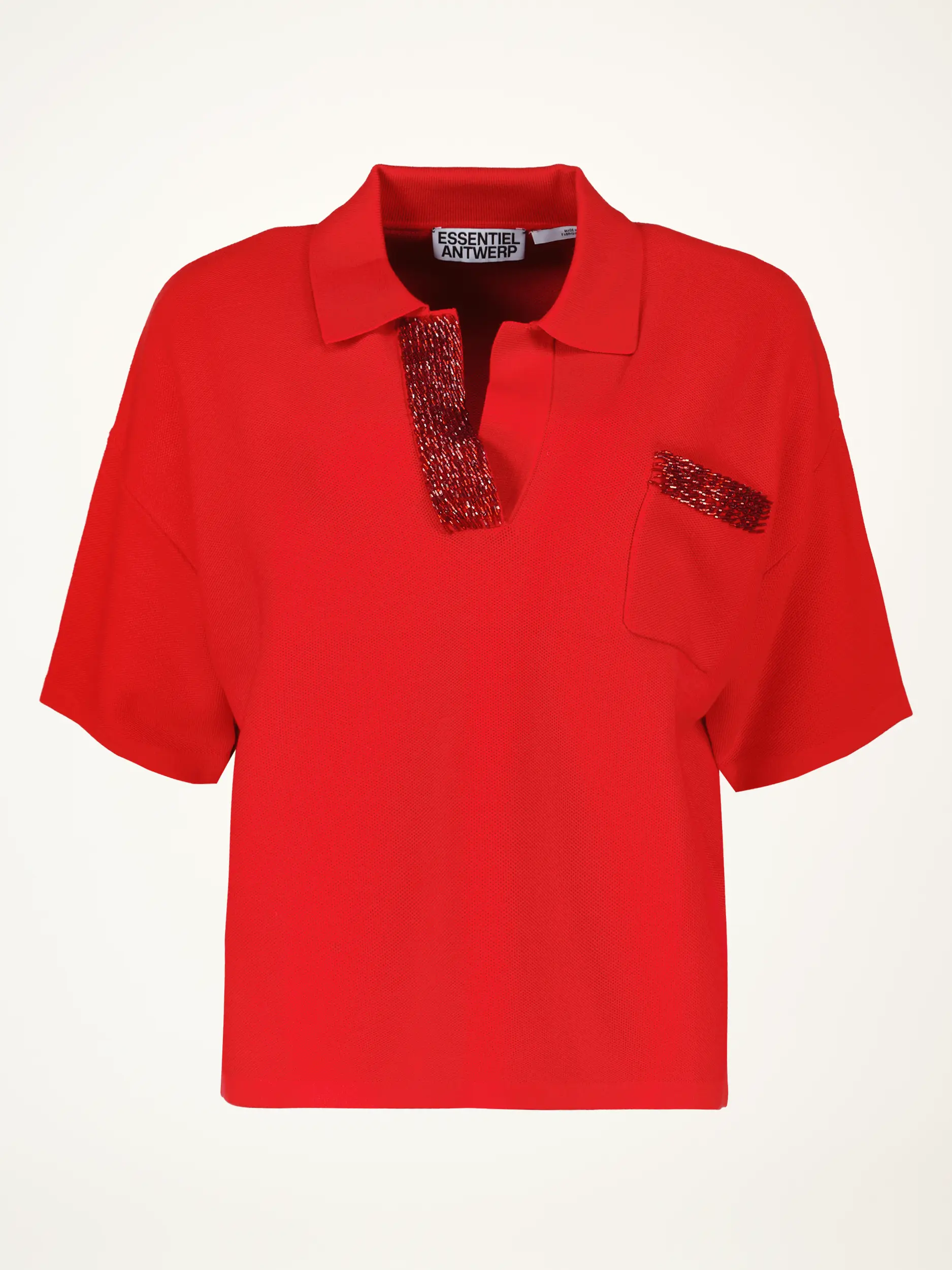 Poloshirt 3/4 Arm - Artikelansicht - Farbe: Rot