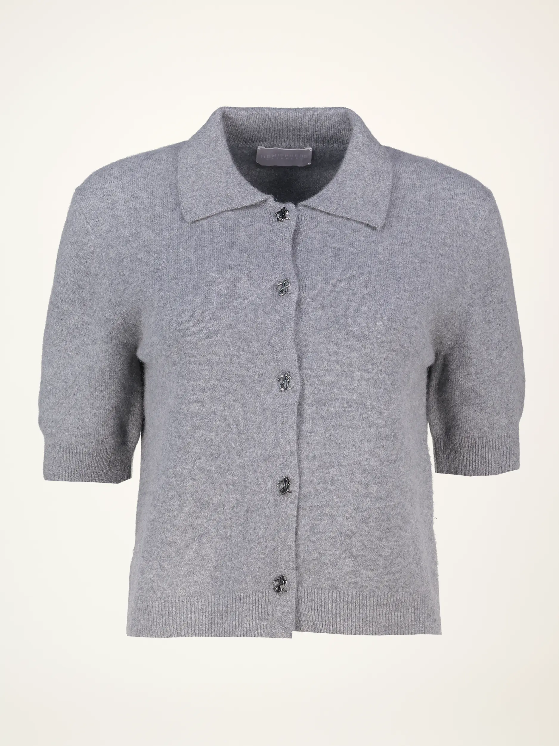 Pullover aus Kaschmir-Mix kurzarm - Artikelansicht - Farbe: Grau