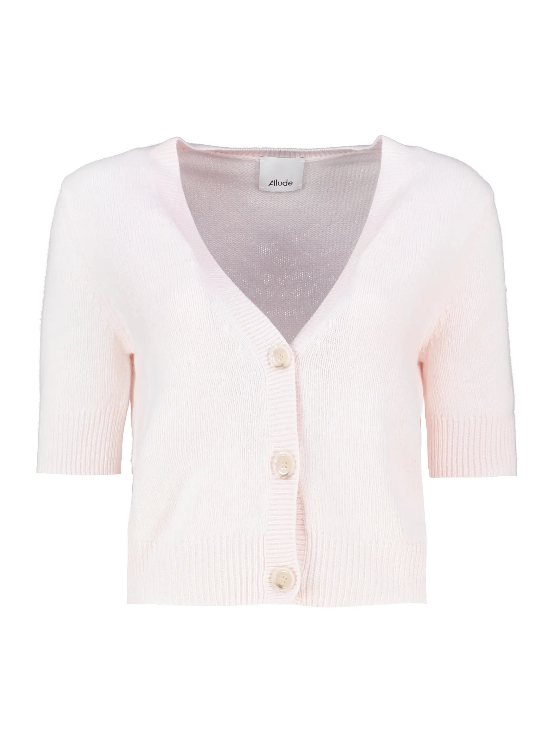 Strickjacke aus Kaschmir kurzarm - Artikel Vorderseite - Farbe: Rosa&Pink