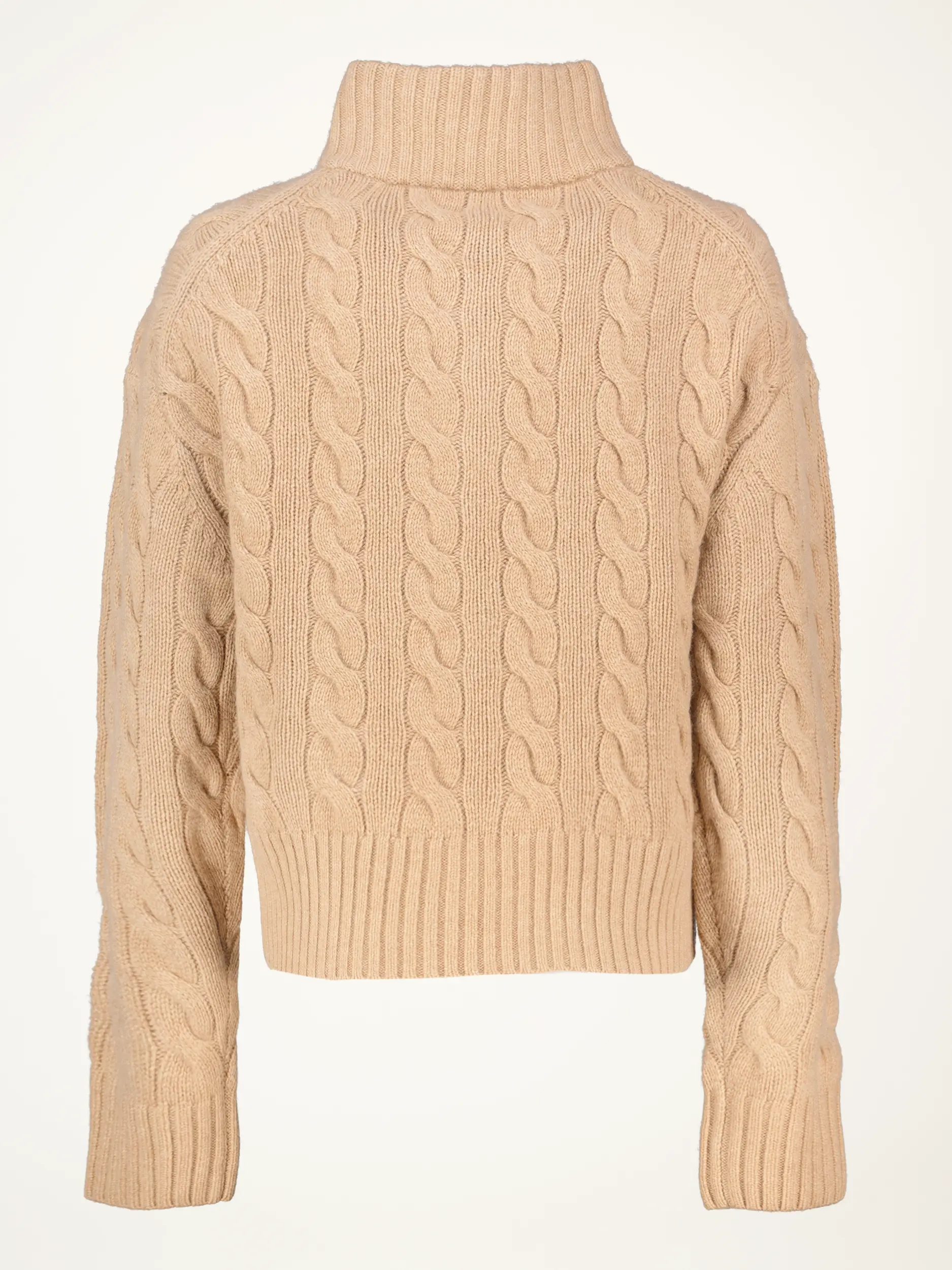 Wollpullover mit Zopfmuster - Artikel Rückseite - Farbe: Beige