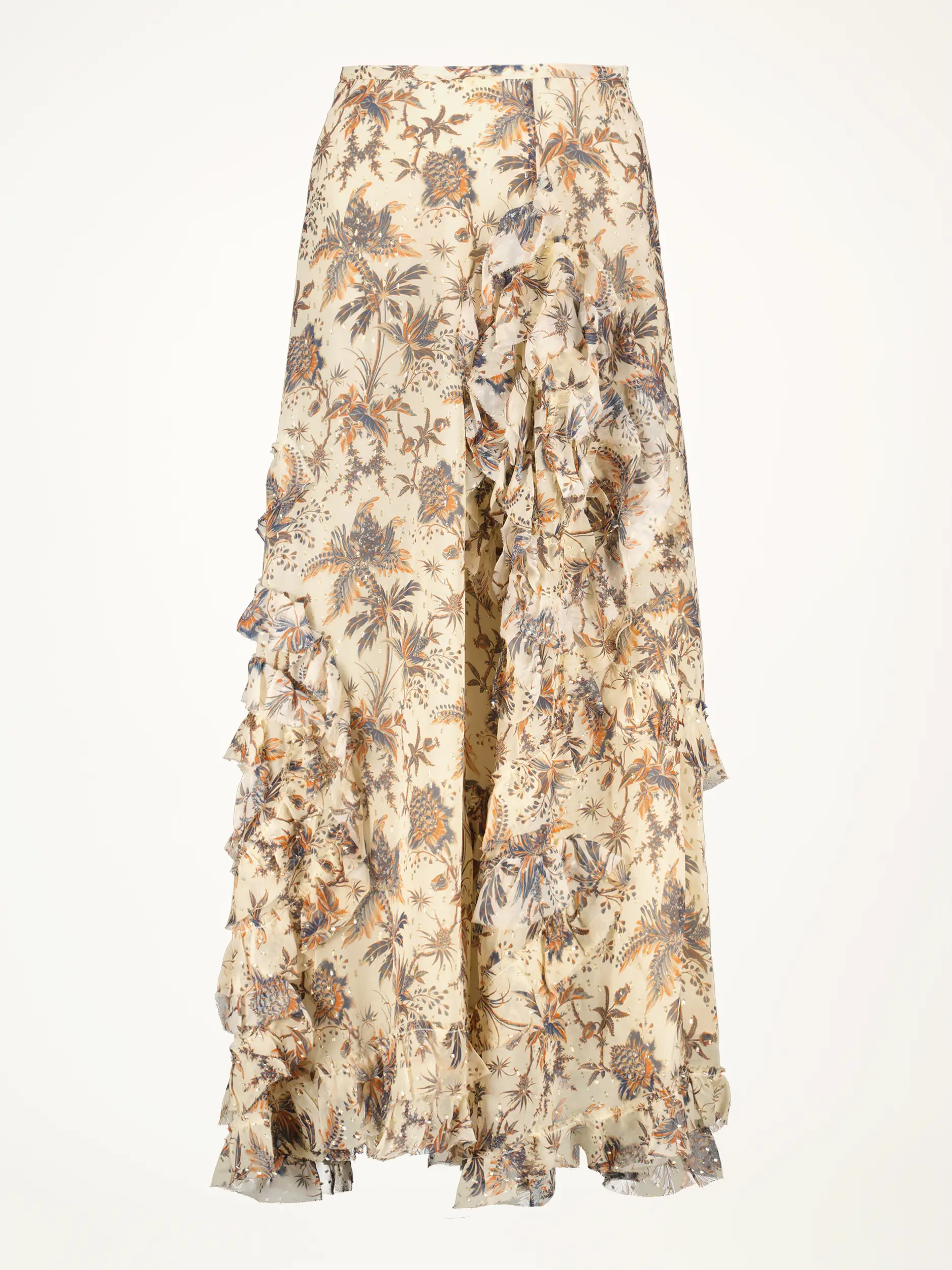 Geblümter Maxi Seidenrock 'Adele' - Artikelansicht - Farbe: Creme