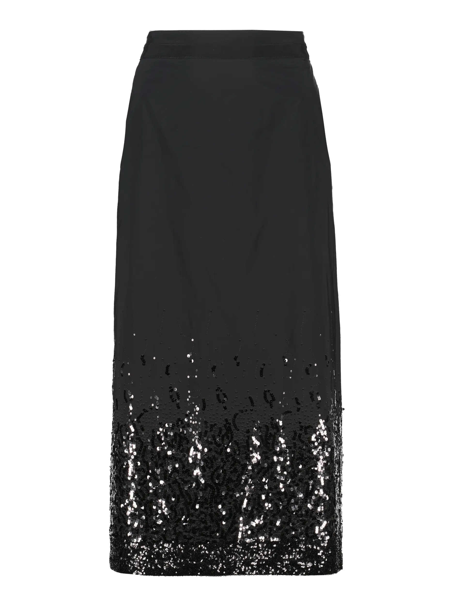 Midirock mit Pailletten - Artikel Vorderseite - Farbe: Schwarz