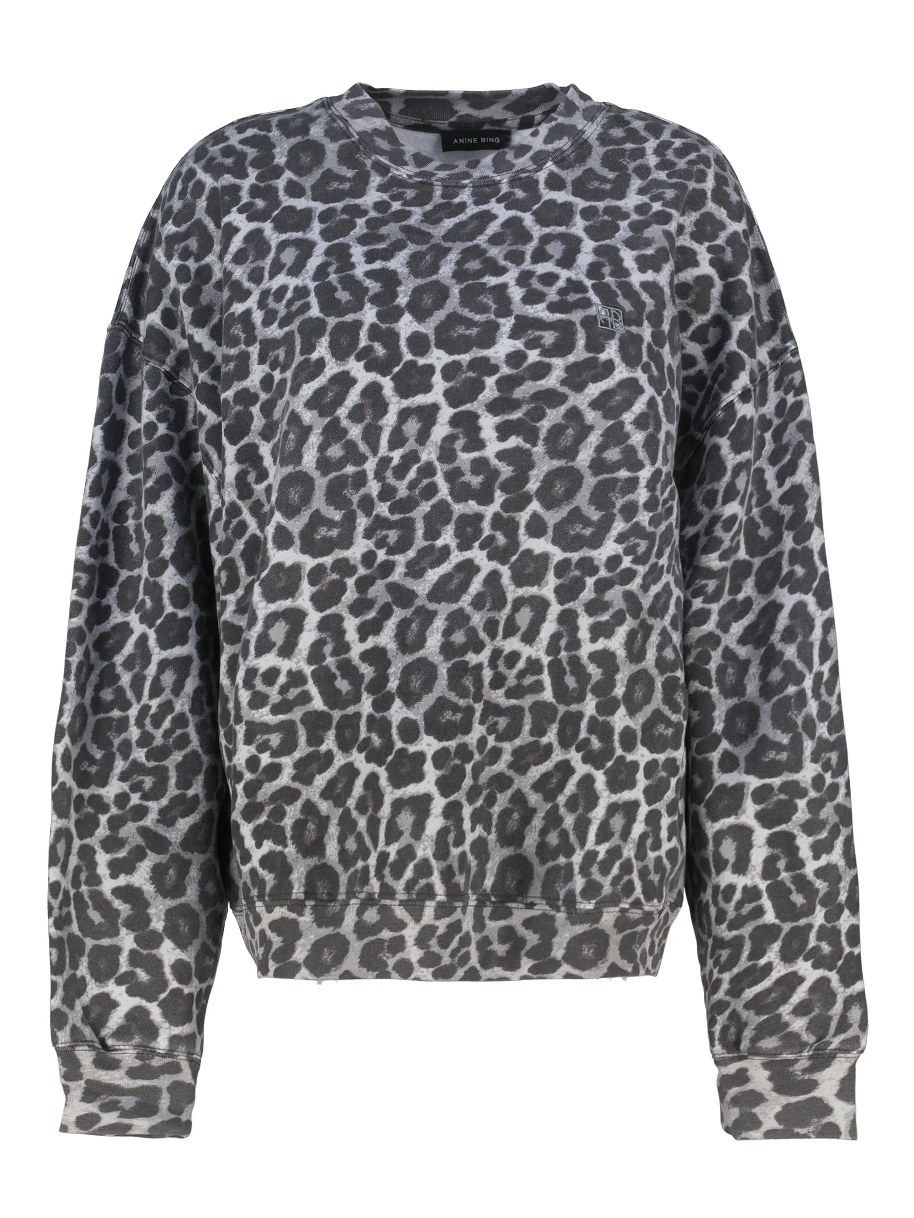 Sweatshirt 'Miles' mit Leo-Print - Artikel Vorderseite - Farbe: Grau Sweatshirt 'Miles' mit Leo-Print - Artikel Vorderseite - Farbe: Grau