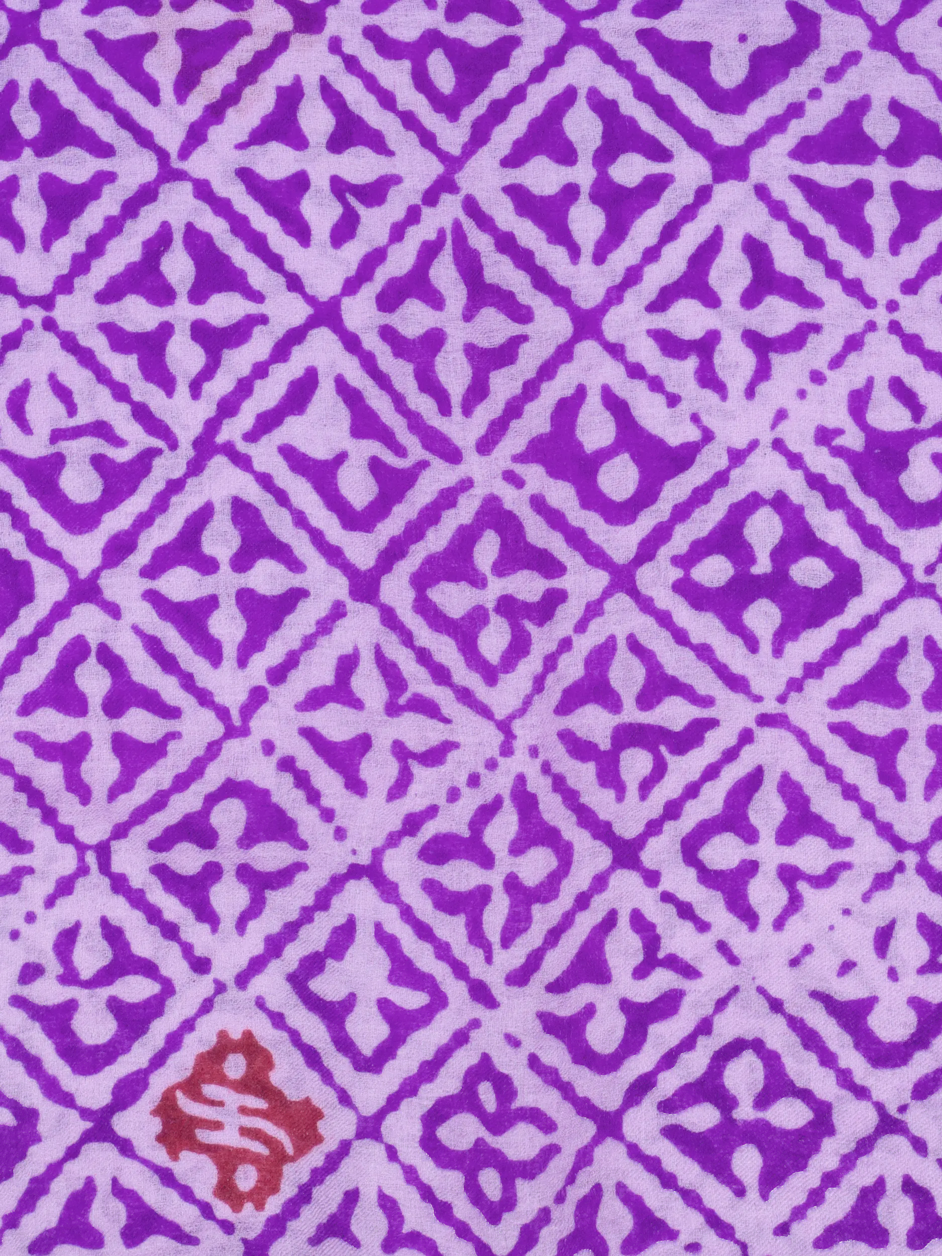 Gemusterter Schal 'Eyes of Marrakesh' aus Kaschmir - Artikel Rückseite - Farbe: Violett