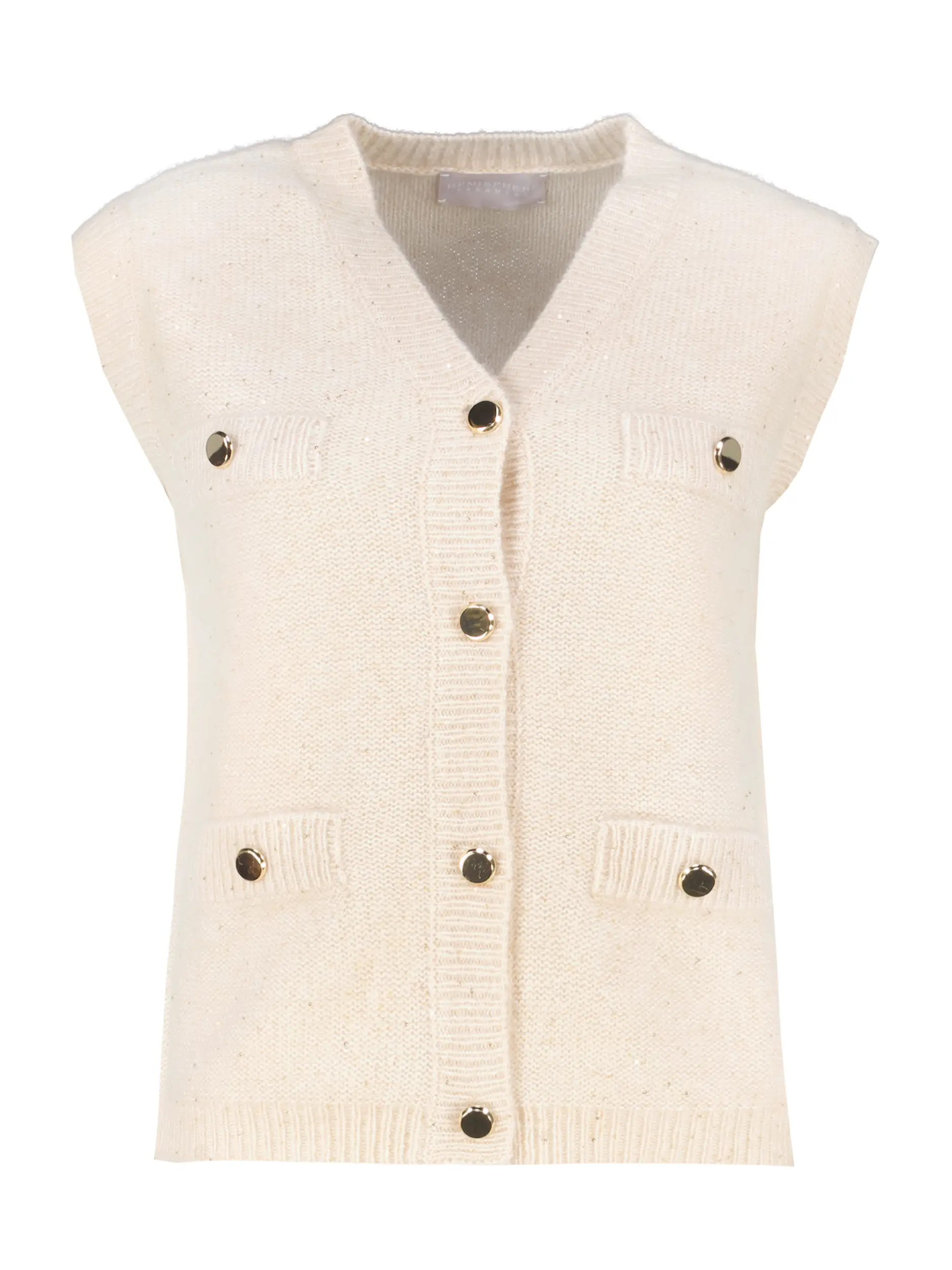 Weste aus Kaschmir - Artikel Vorderseite - Farbe: Beige