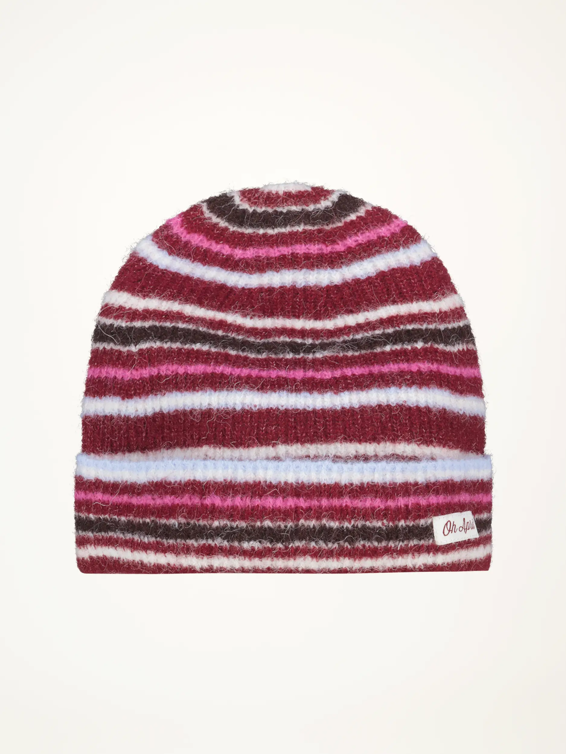 Gestreifte Mütze 'Arlobeanie' - Artikelansicht - Farbe: Rot