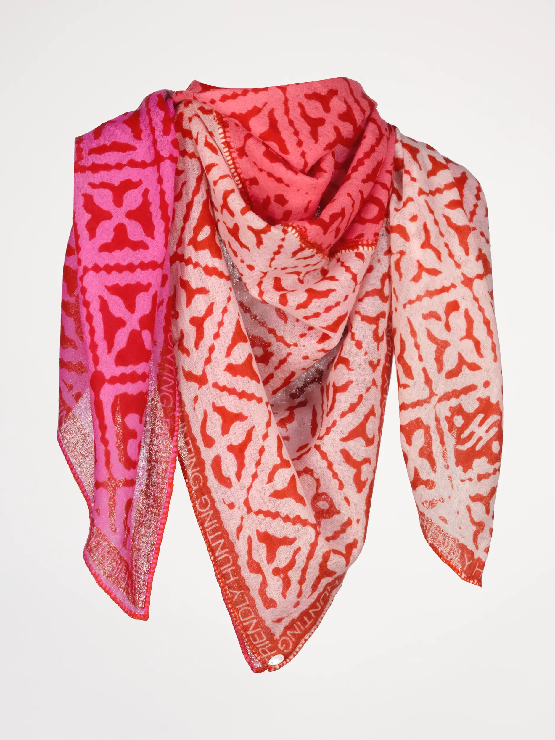 Gemustertes Tuch 'Eyes of Marrakesh Superpatch' aus Kaschmir - Artikelansicht - Farbe: Rosa&Pink