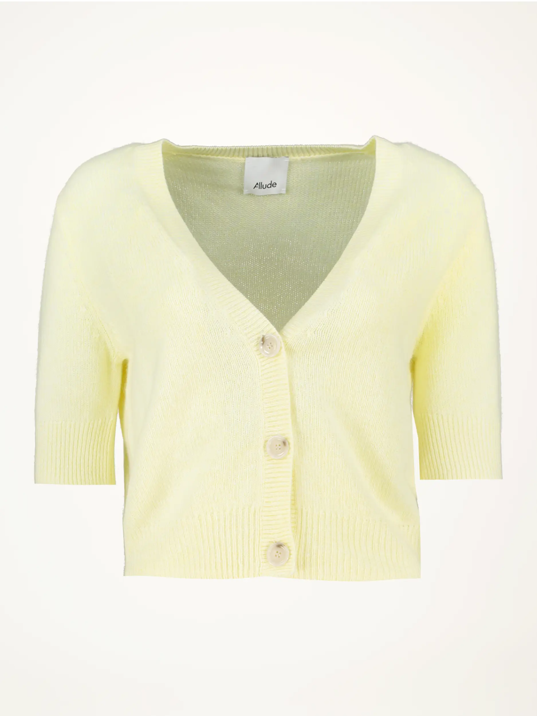 Strickjacke aus Kaschmir kurzarm - Artikelansicht - Farbe: Gelb