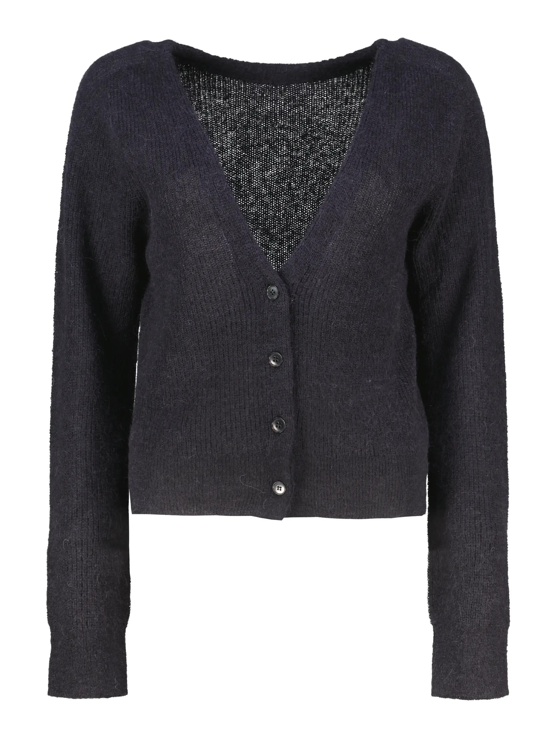 Strickjacke 'Gertija' langarm - Artikel Vorderseite - Farbe: Schwarz