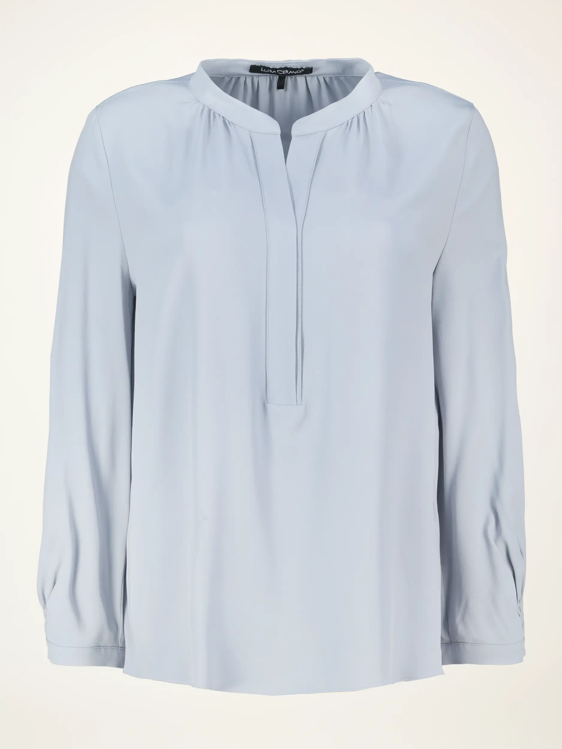 Bluse aus Seiden-Mix langarm - Artikelansicht - Farbe: Blau