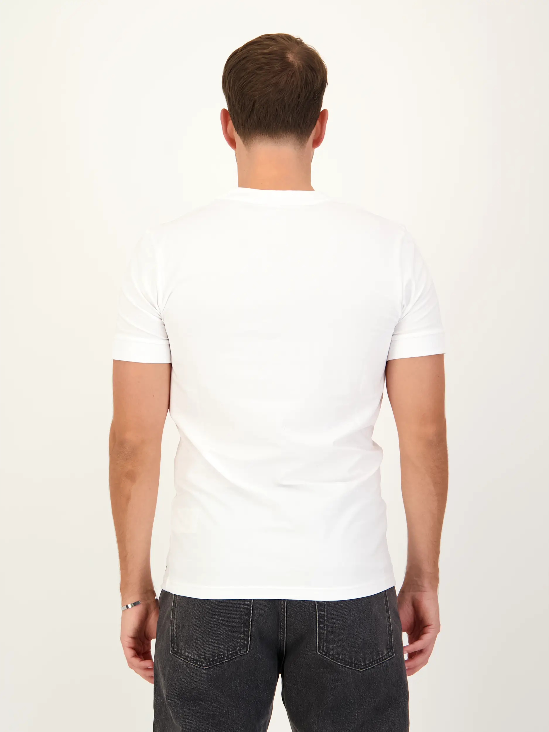 Preußen Münster T-Shirt 'Anton' - Artikel Rückseite getragen von einem Modell - Farbe: Weiß