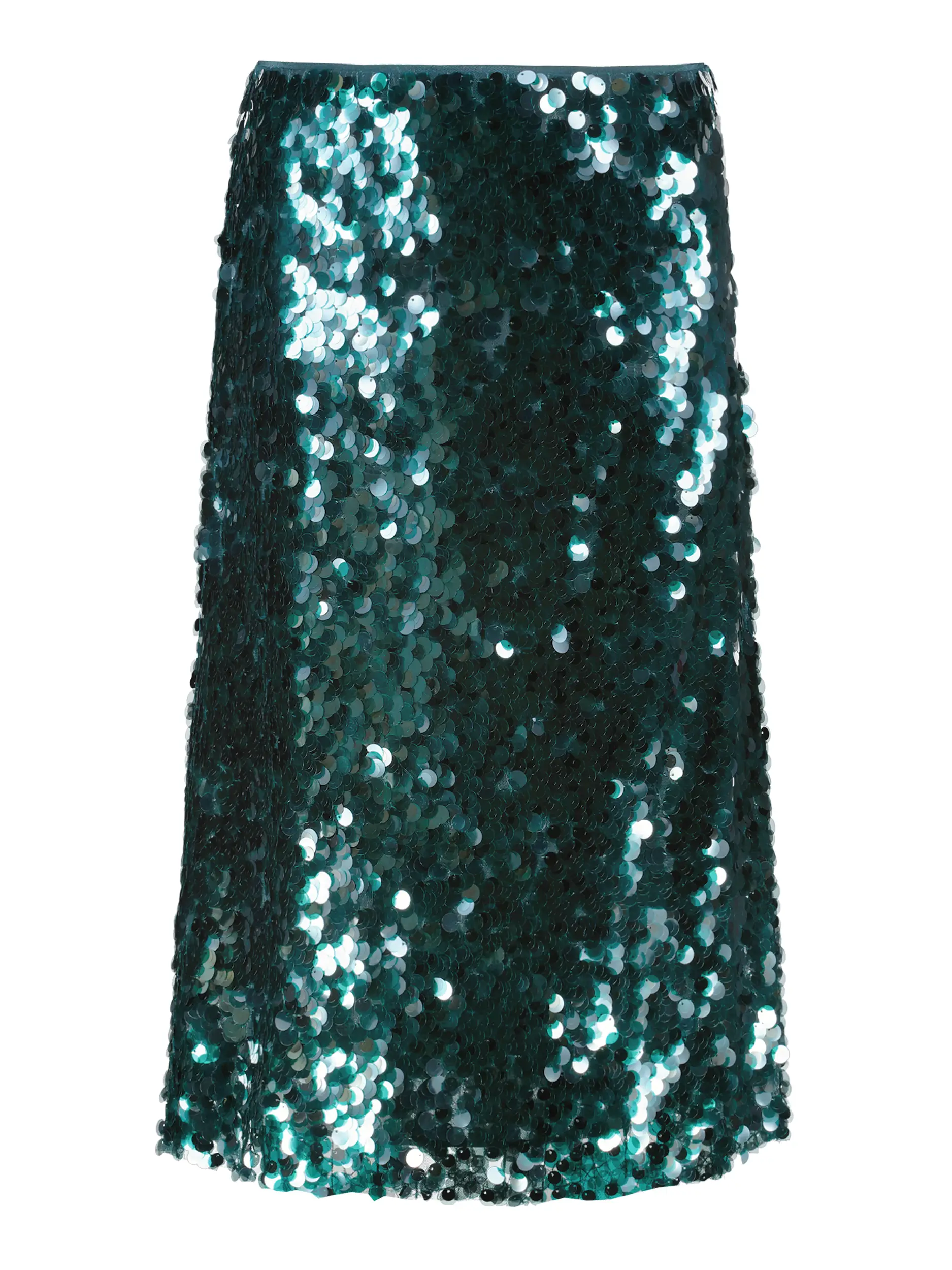 Midirock mit Pailletten - Artikel Vorderseite - Farbe: Grün