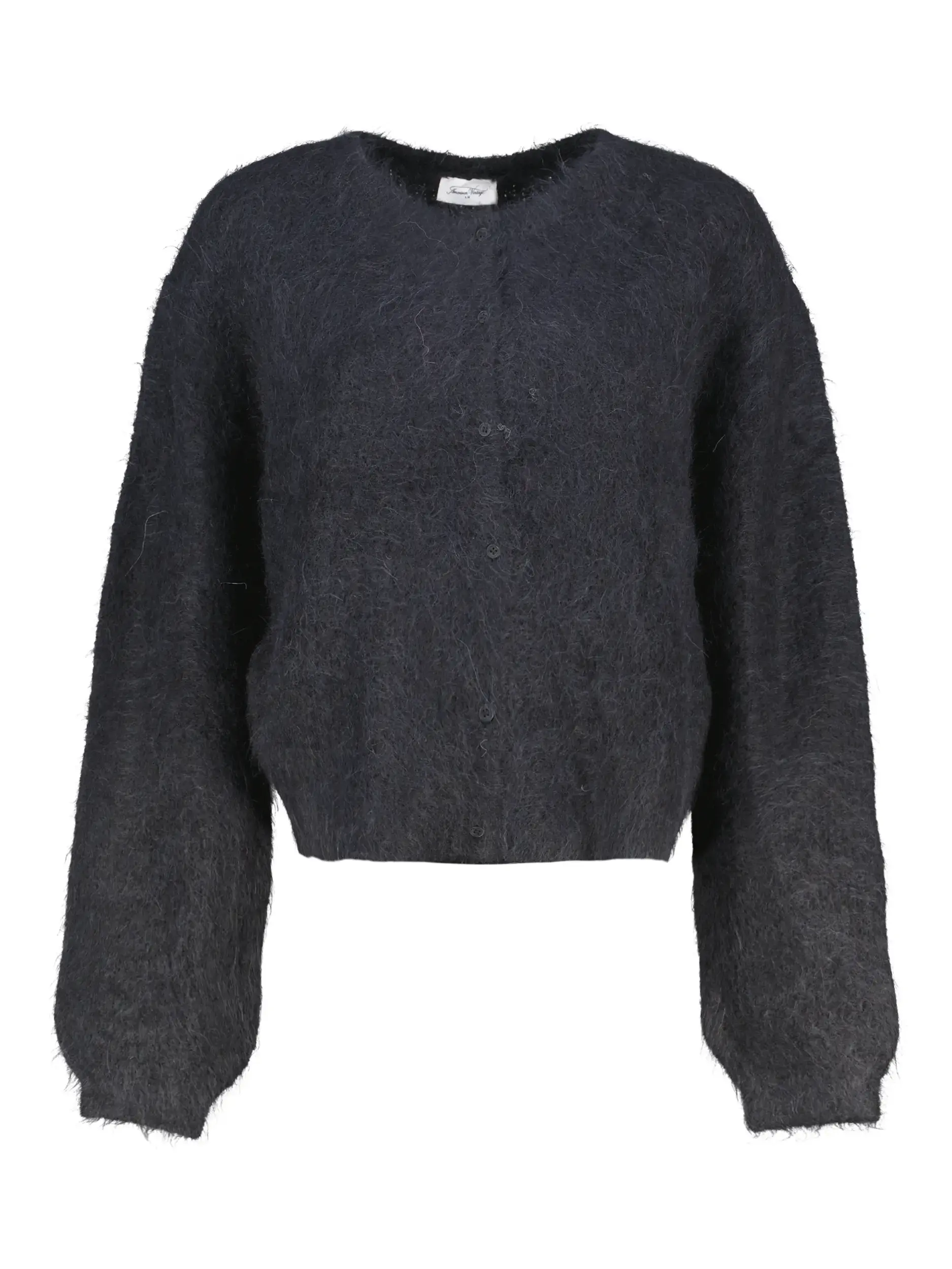 Strickjacke aus Alpaka-Mix langarm - Artikel Vorderseite - Farbe: Schwarz