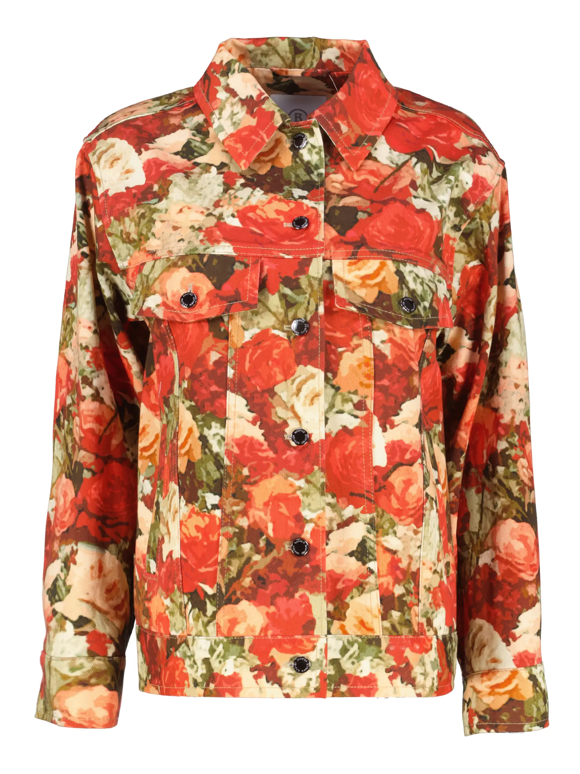 Geblümte Jeansjacke 'Jaclyn' - Artikel Vorderseite - Farbe: Rot