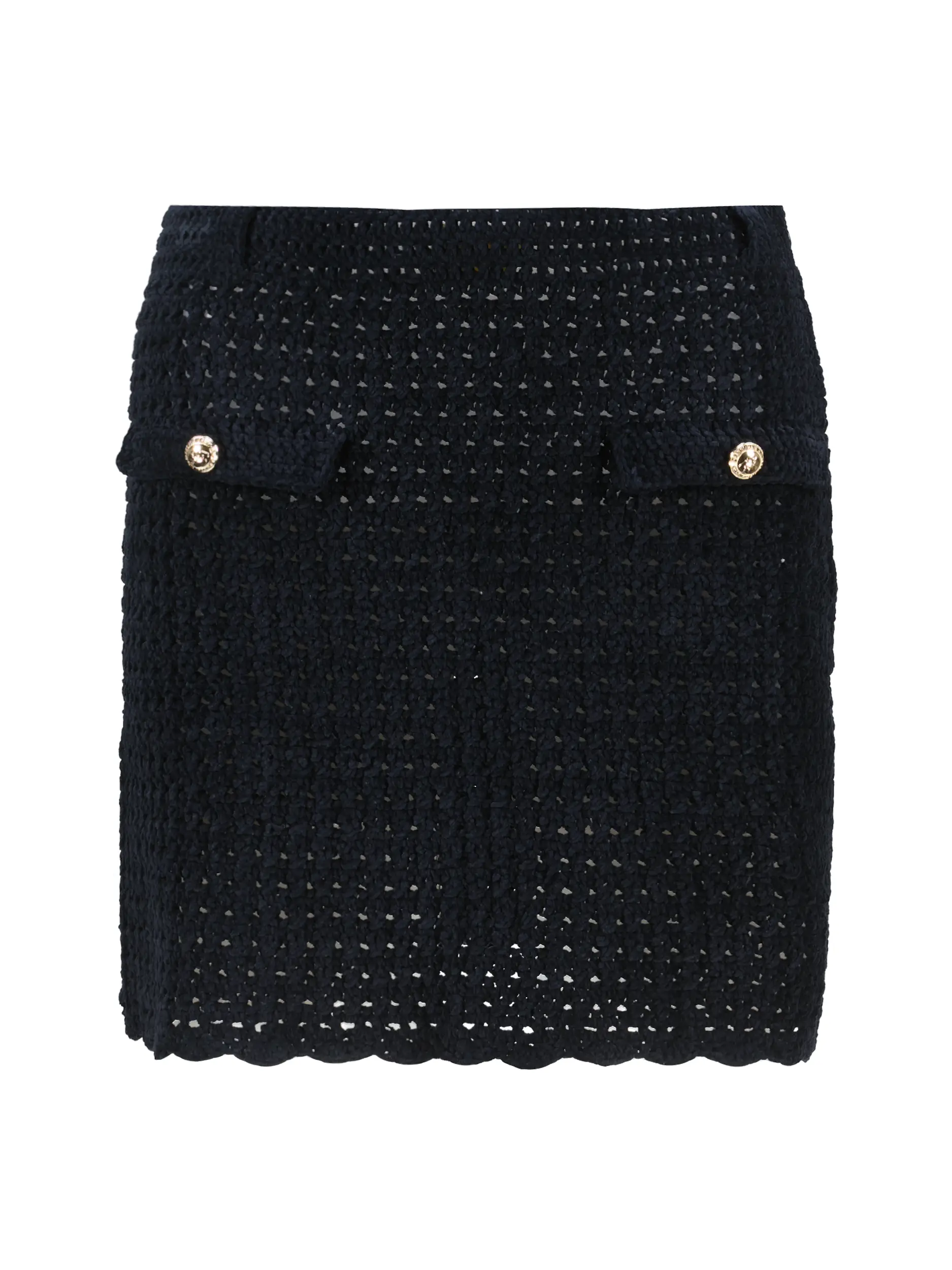 Gehäkelter Minirock - Artikel Vorderseite - Farbe: Schwarz