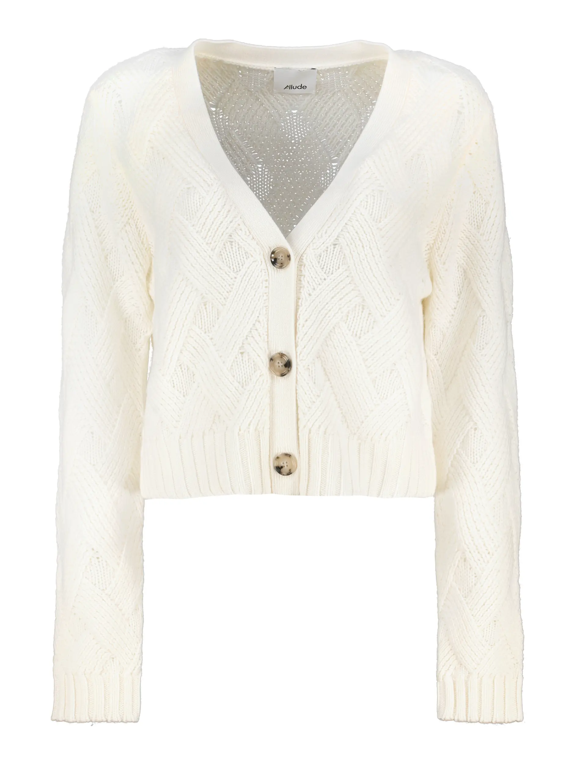 Strickjacke aus Wolle - Artikel Vorderseite - Farbe: Creme