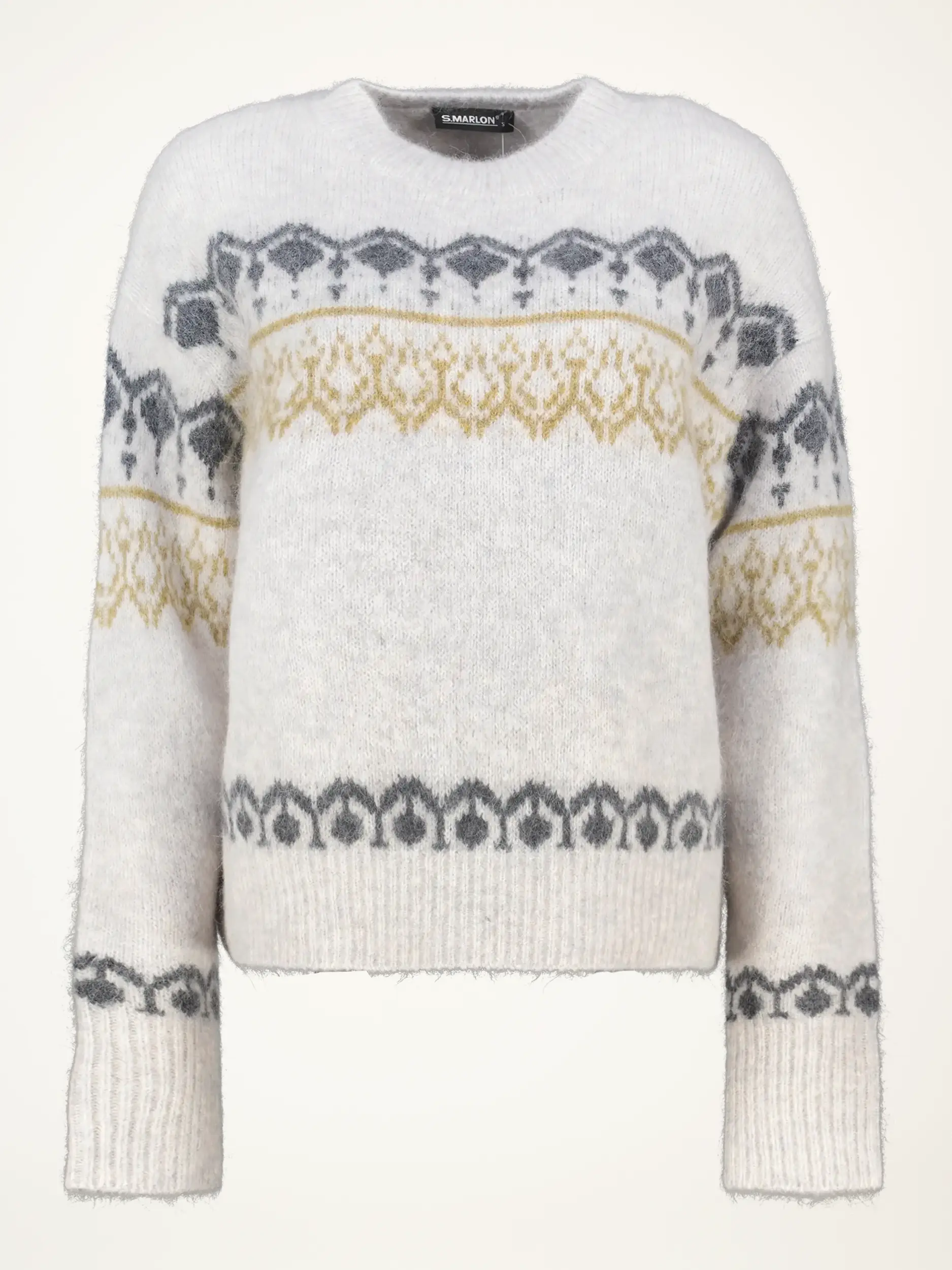 Pullover mit Norweger-Muster - Artikelansicht - Farbe: Creme