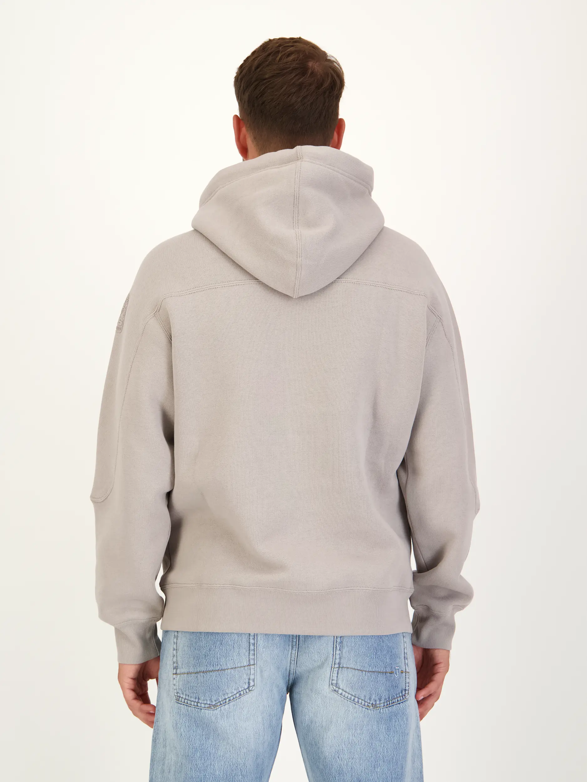 Sweatshirt 'Elijah' - Artikel Rückseite getragen von einem Modell - Farbe: Beige