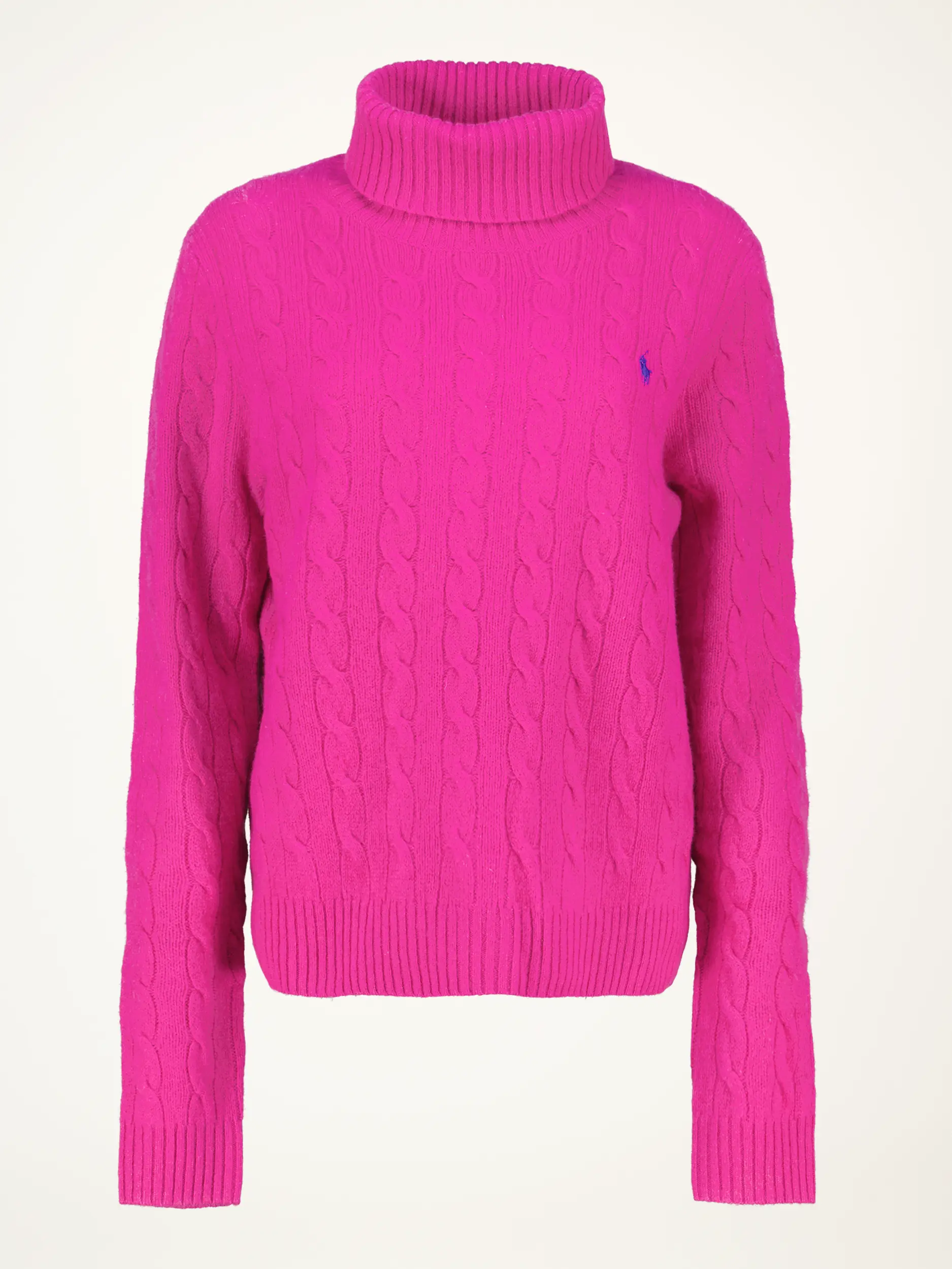 Rollkragen Pullover mit Zopfmuster - Artikelansicht - Farbe: Rosa&Pink