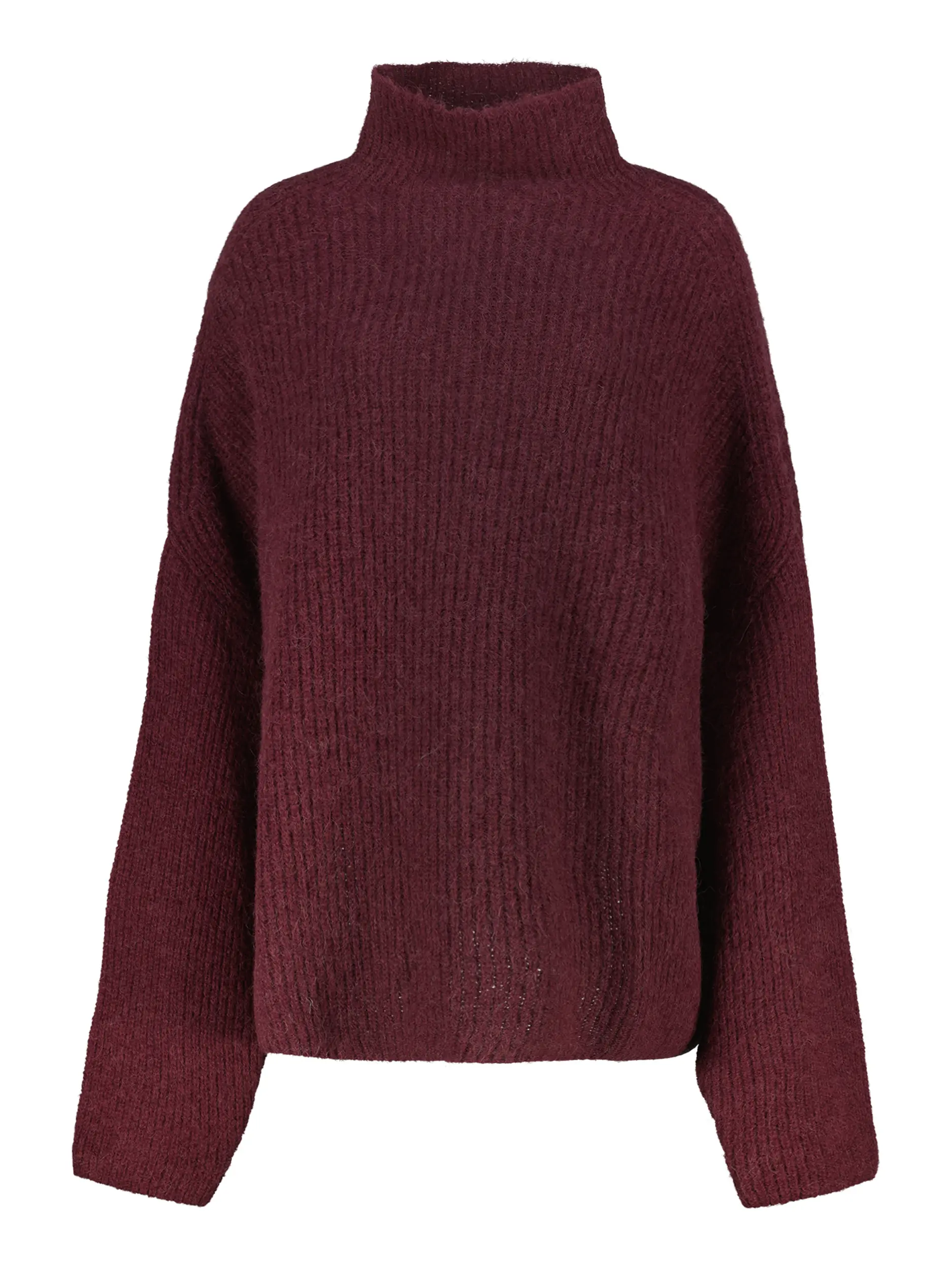 Gerippter Pullover 'Mara' langarm - Artikel Vorderseite - Farbe: Rot