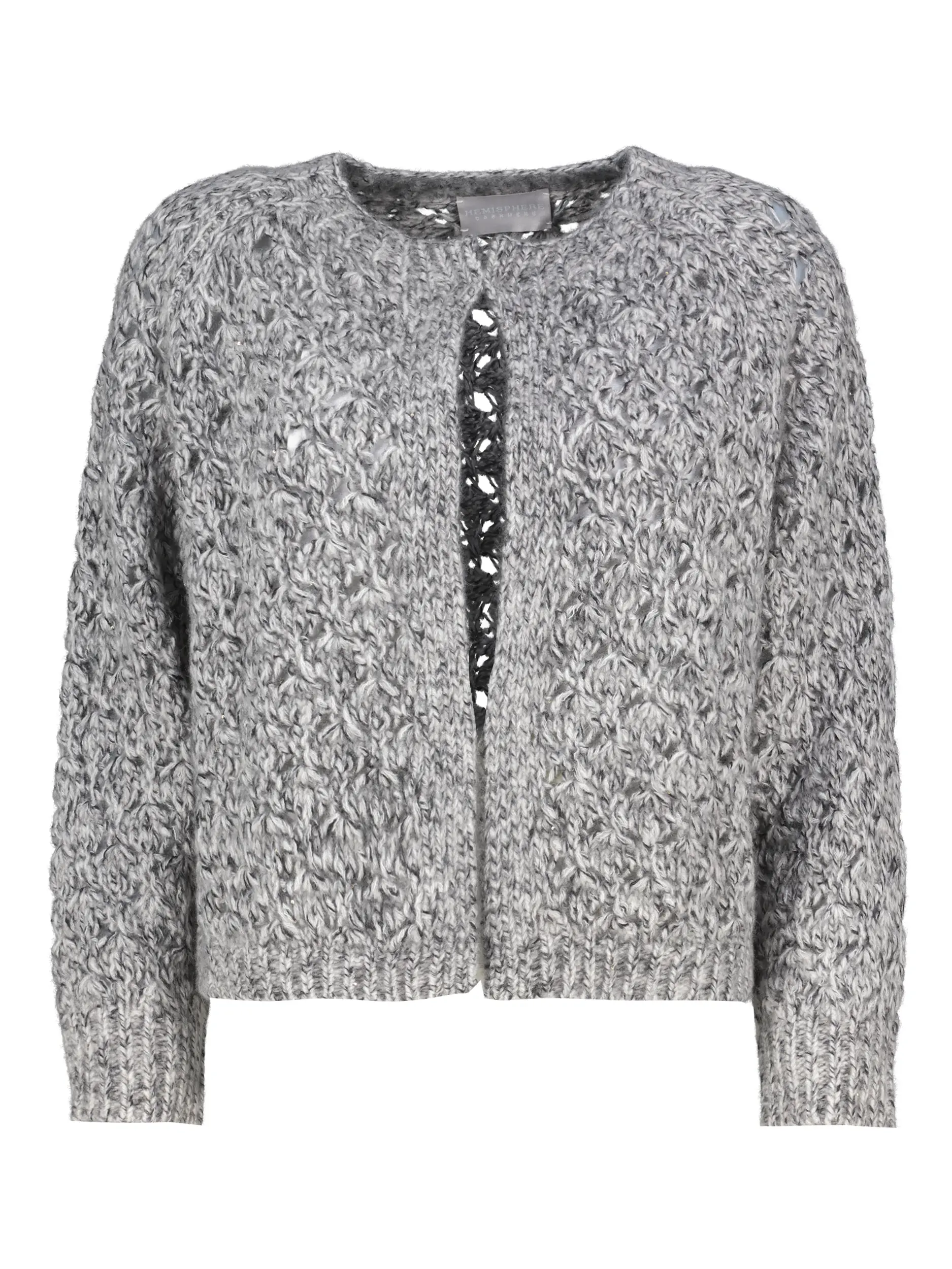 Strickjacke aus Kaschmir-Mix langarm - Artikel Vorderseite - Farbe: Schwarz
