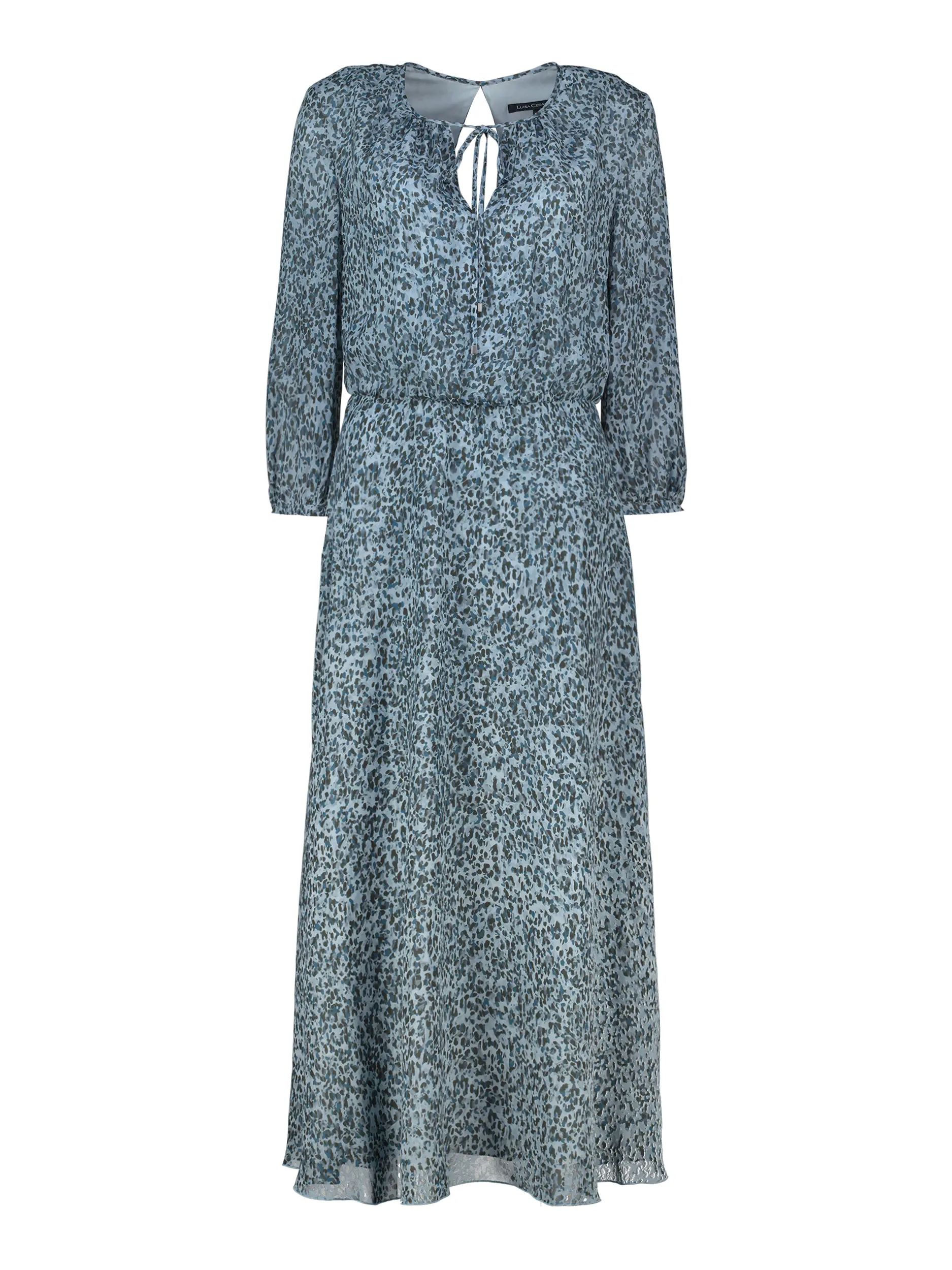 Gemustertes Midikleid langarm - Artikel Vorderseite