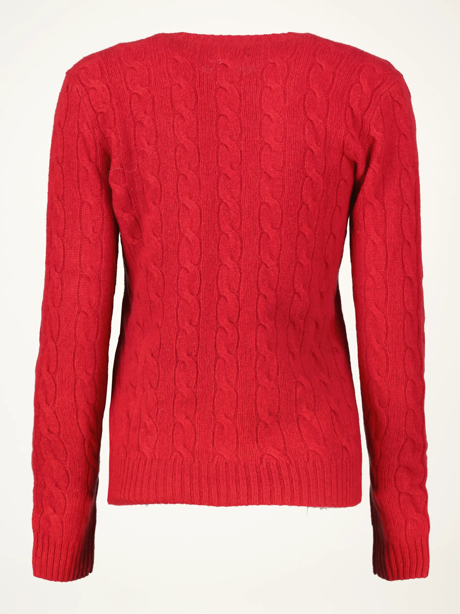 Pullover mit Zopfmuster - Artikel Rückseite - Farbe: Rot