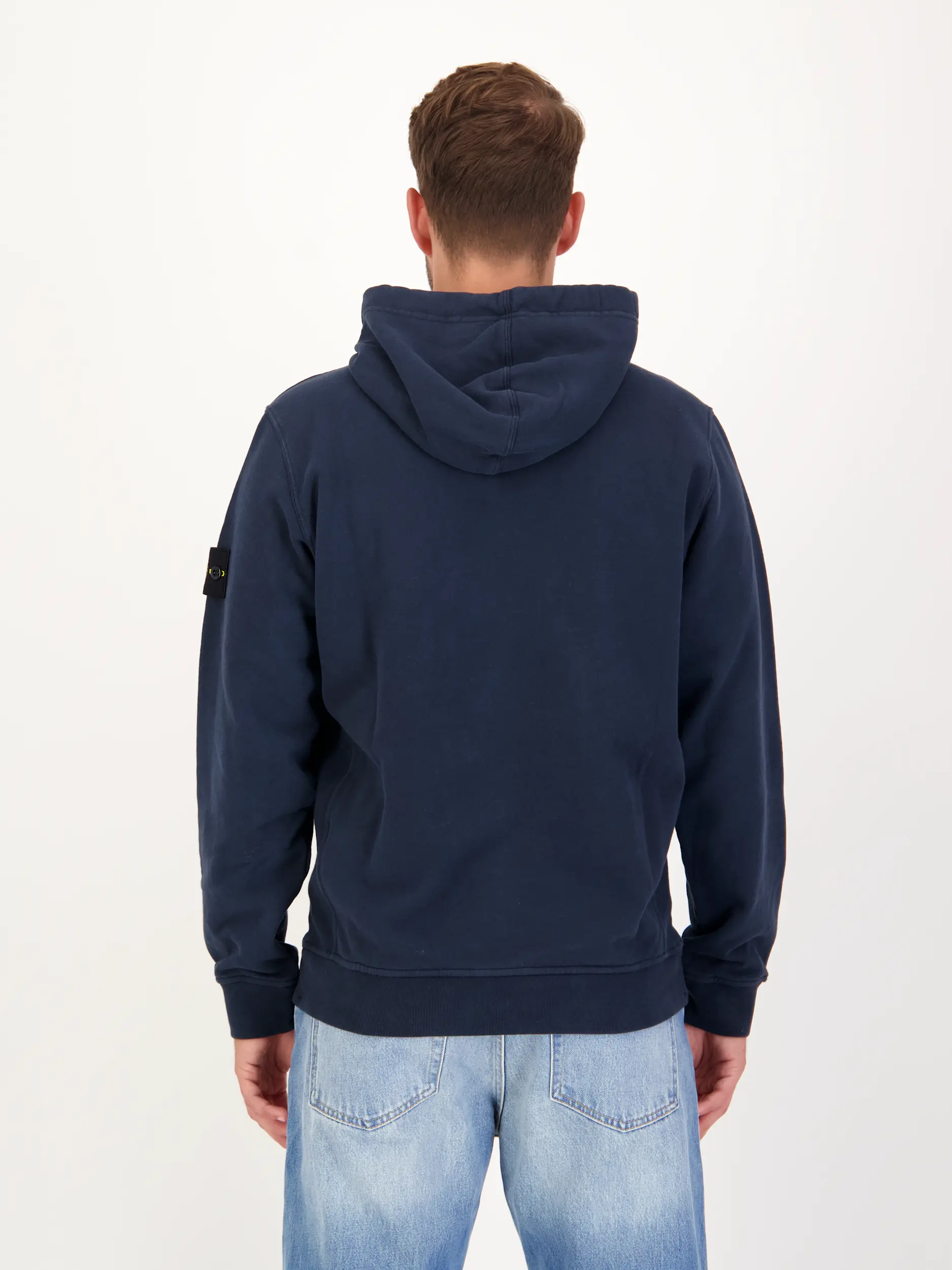 Sweatshirt - Artikel Rückseite getragen von einem Modell - Farbe: Blau
