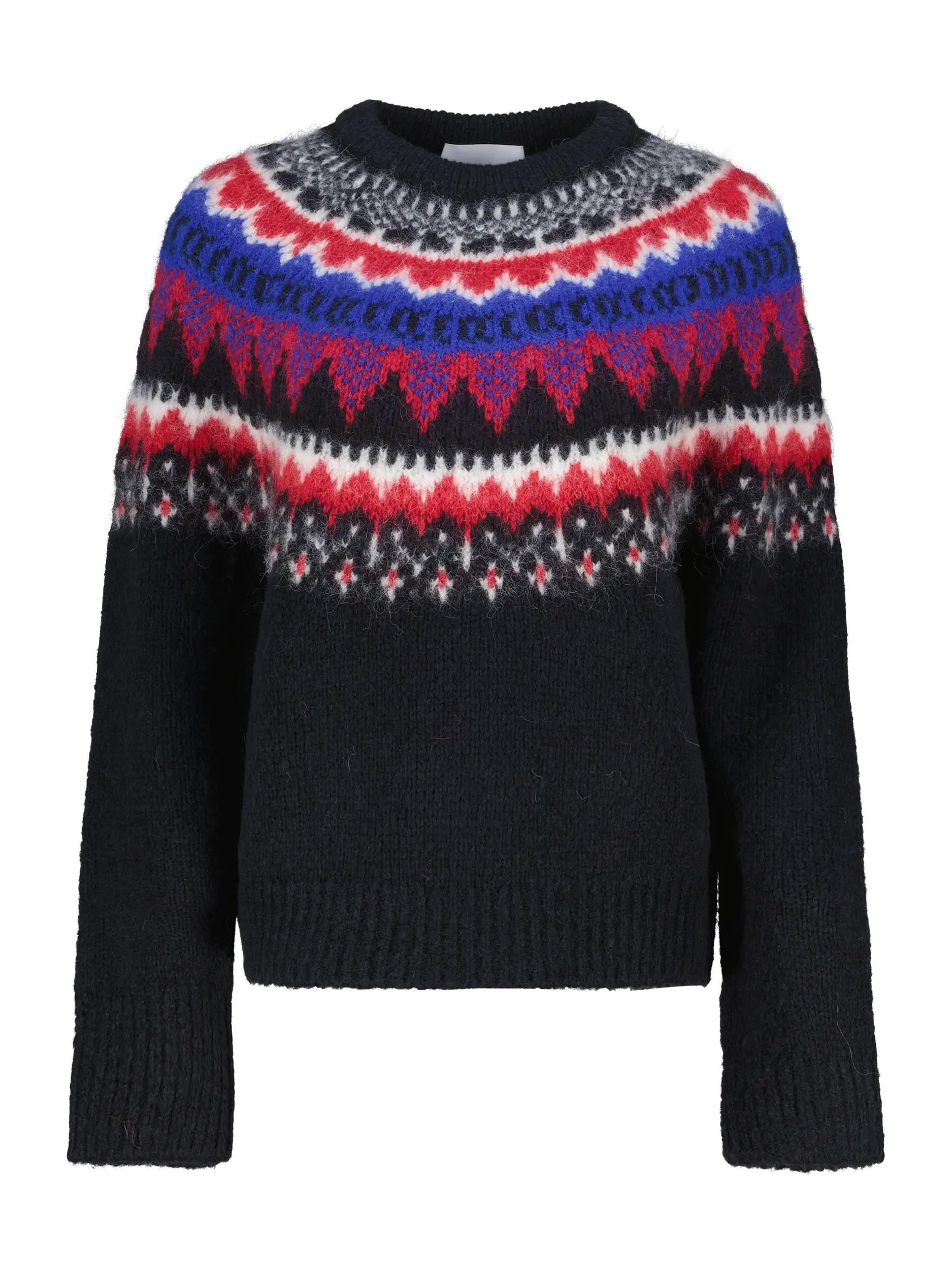 Pullover aus Wolle mit Norwegermuster langarm - Artikel Vorderseite - Farbe: Grau