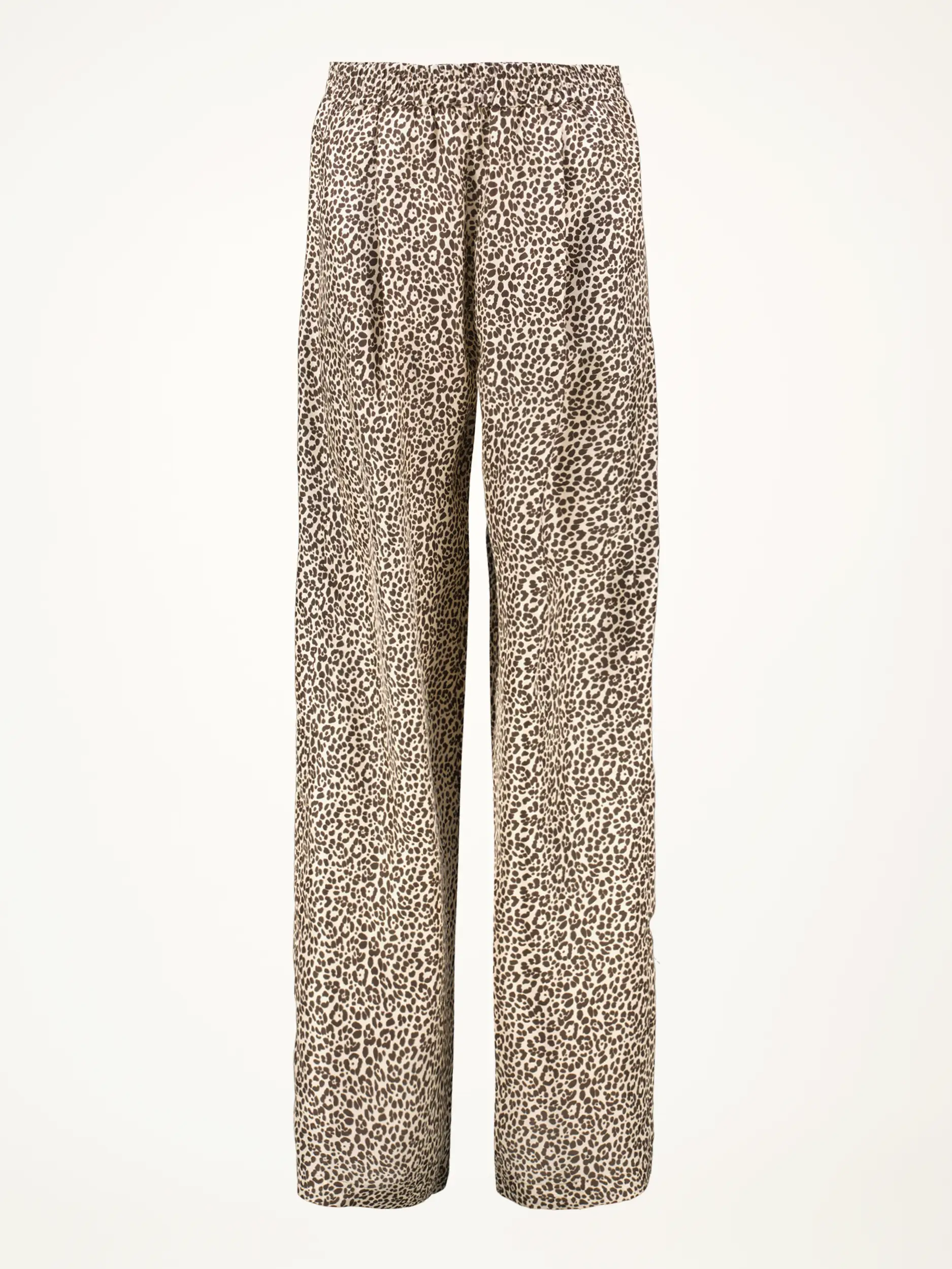 Seidenhose mit Leo-Print - Artikelansicht - Farbe: Braun