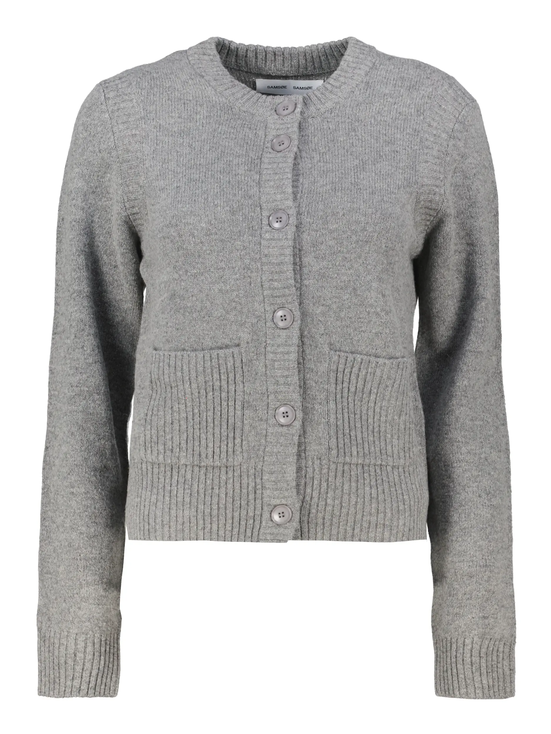 Strickjacke 'Saelifshort' aus Wolle - Artikel Vorderseite - Farbe: Grau