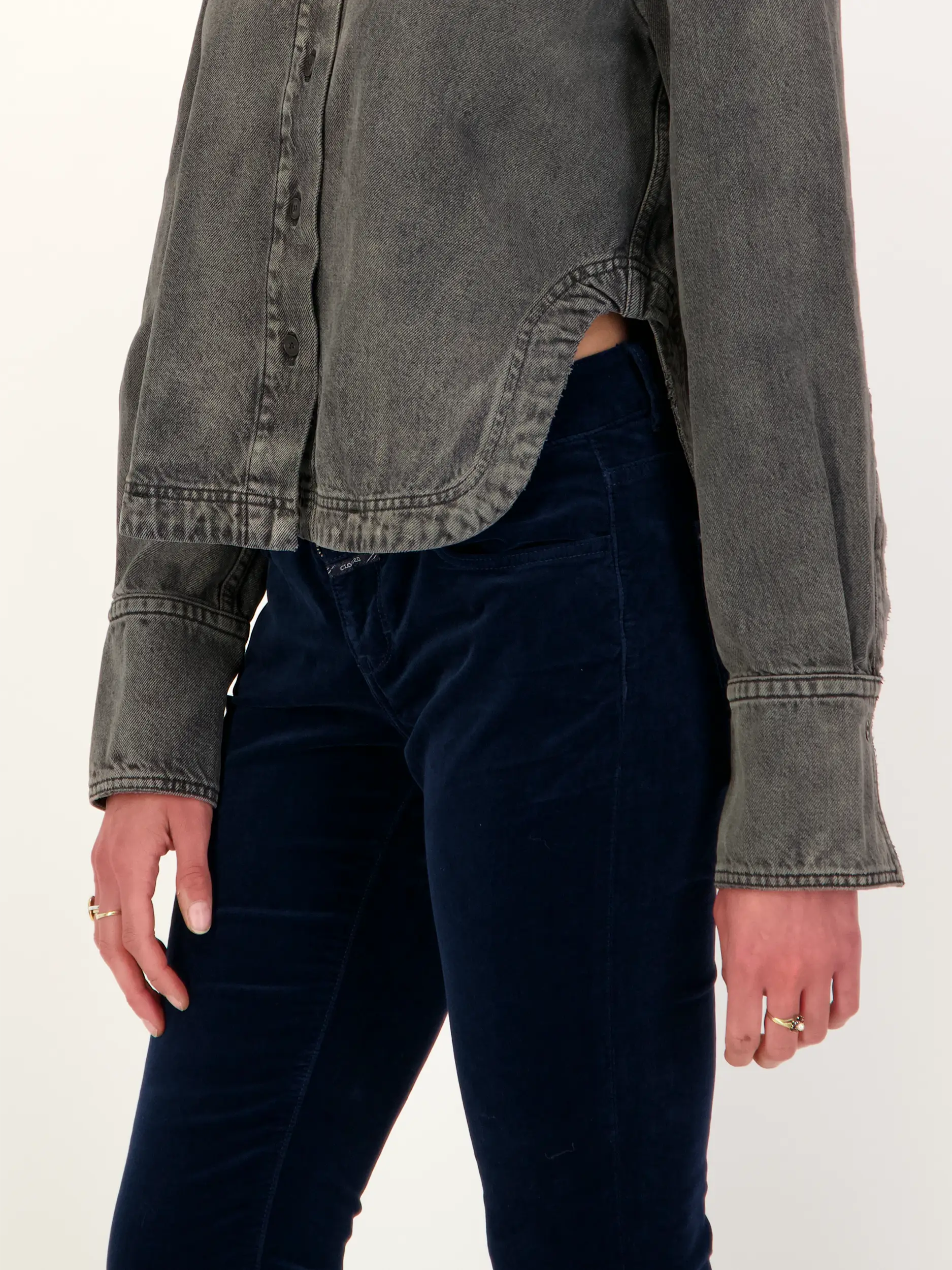 Jeansbluse langarm - Artikel weitere Detailansicht 1 - Farbe: Grau