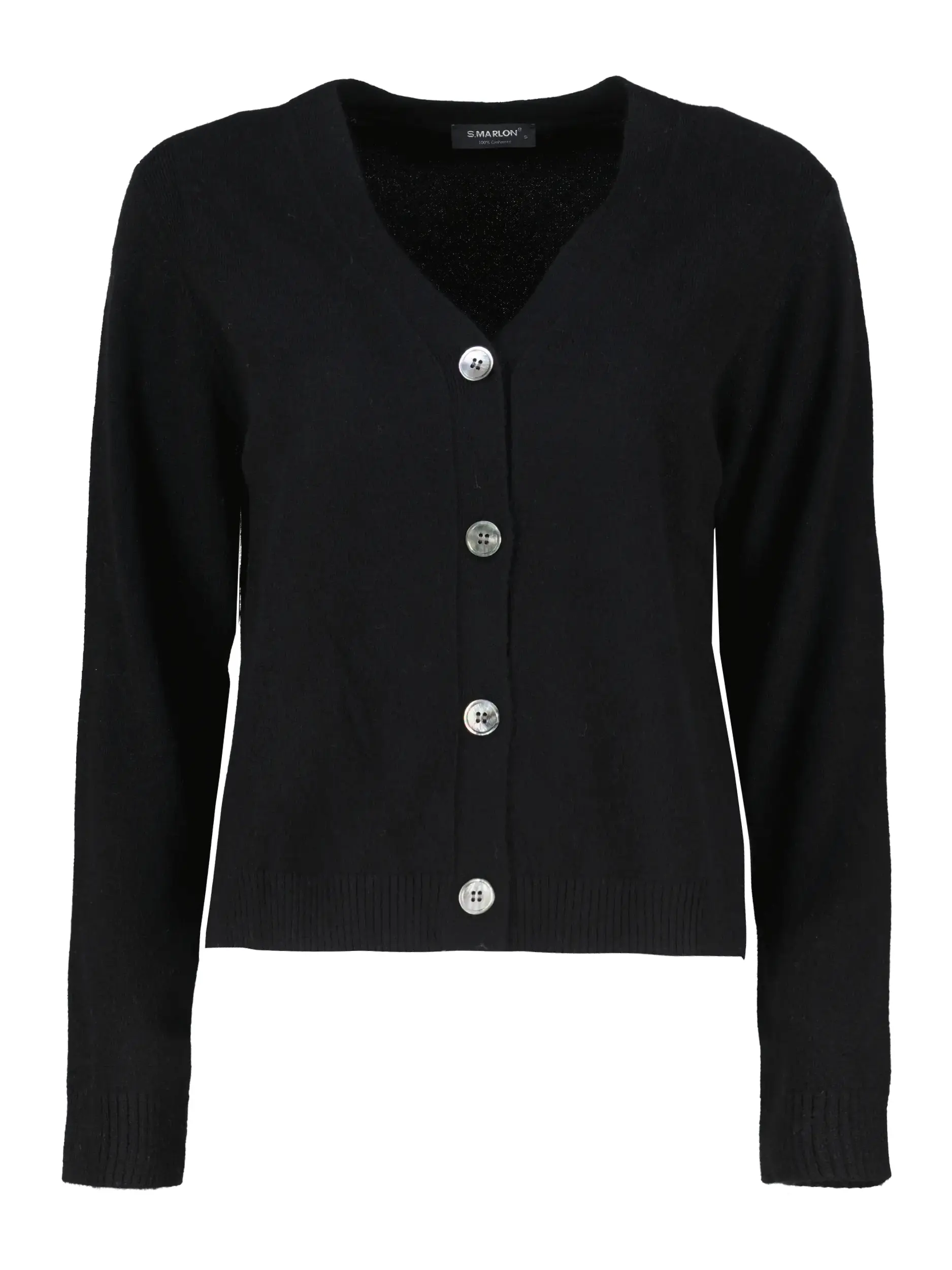 Strickjacke aus Kaschmir - Artikel Vorderseite - Farbe: Schwarz