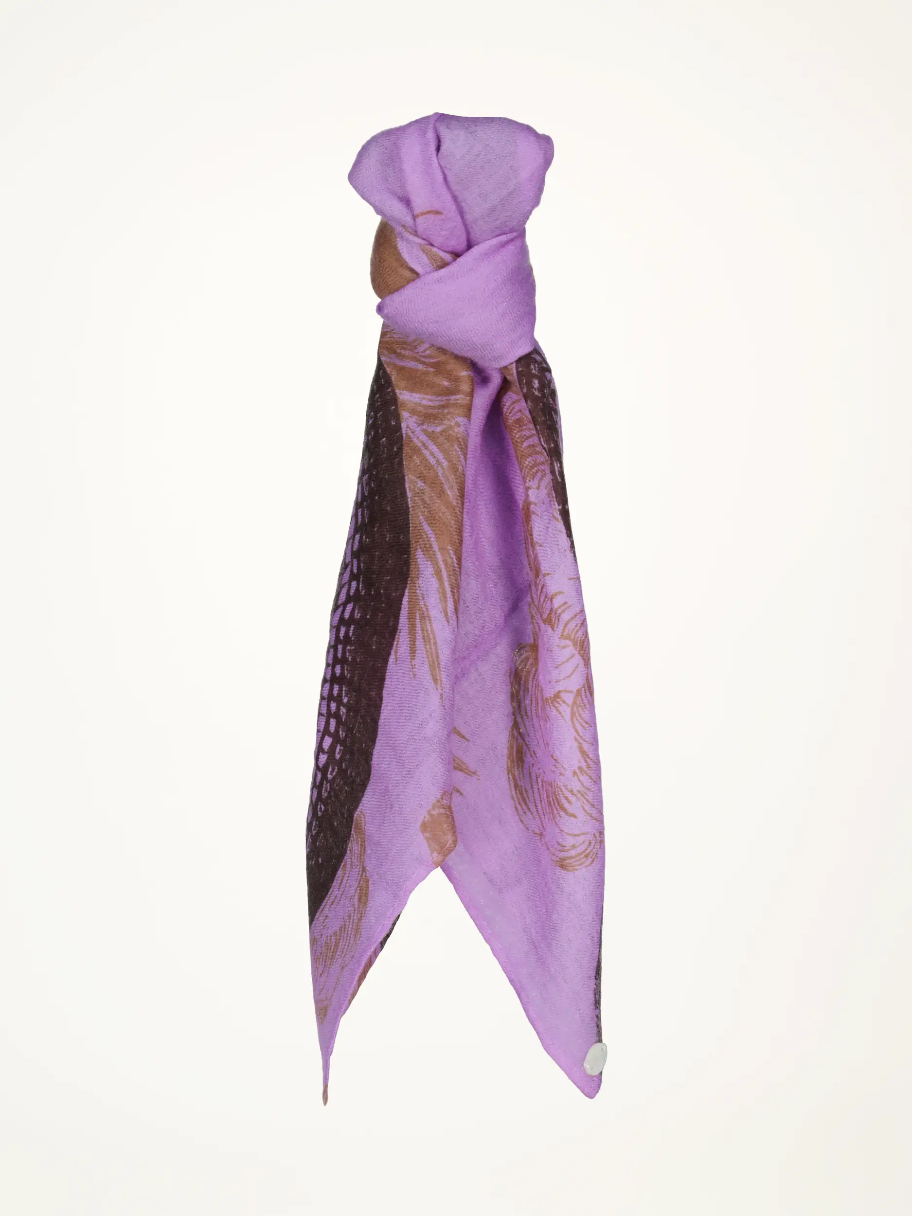 Gemustertes Tuch 'Garden Eden' aus Kaschmir - Artikelansicht - Farbe: Violett