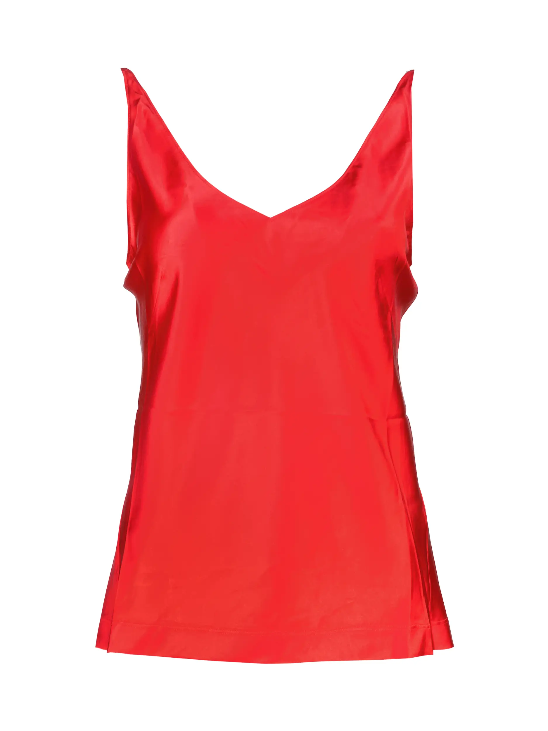 Satintop aus Seide - Artikel Vorderseite - Farbe: Rot